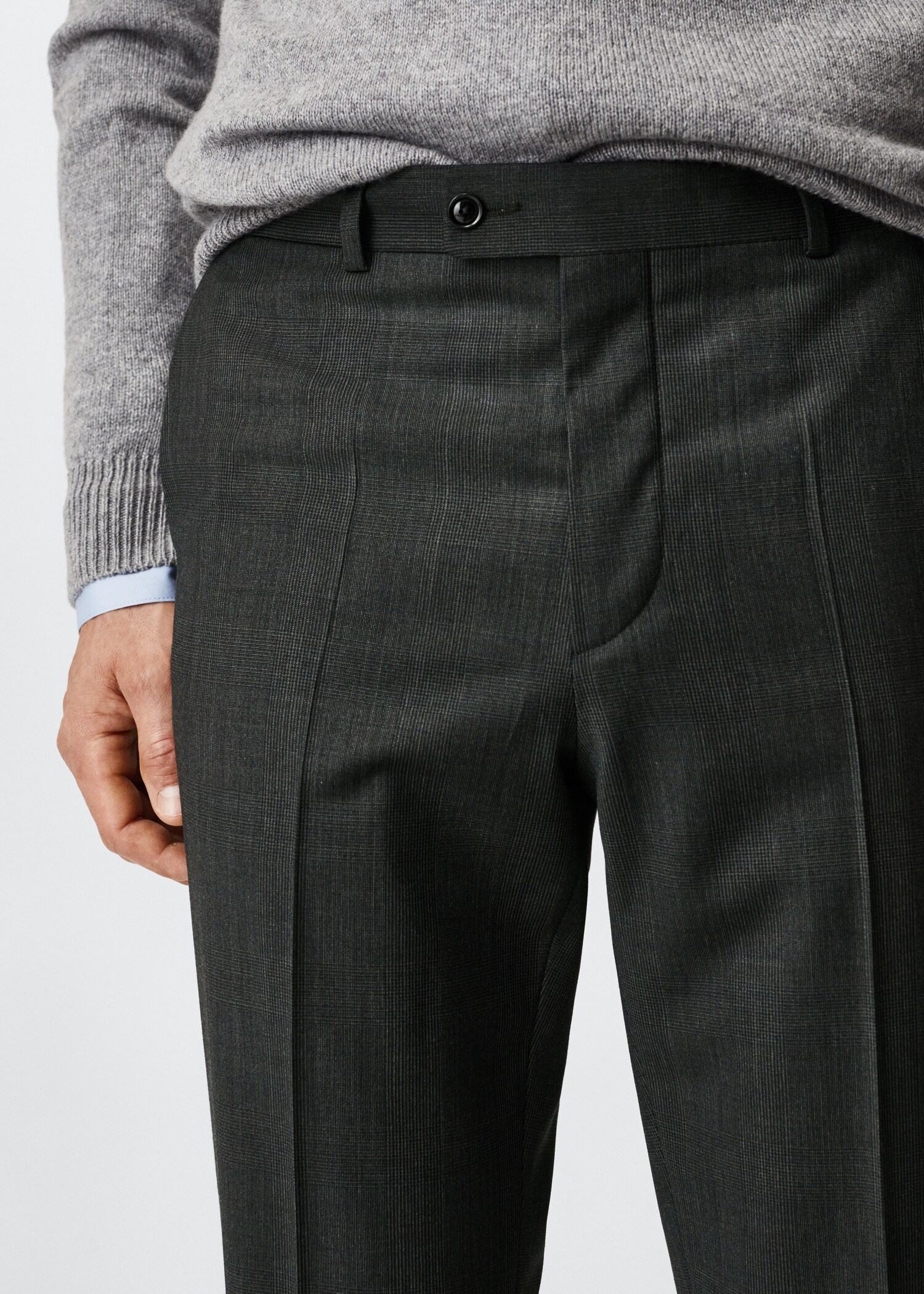 Slim fit wool suit trousers - Details of the article 1