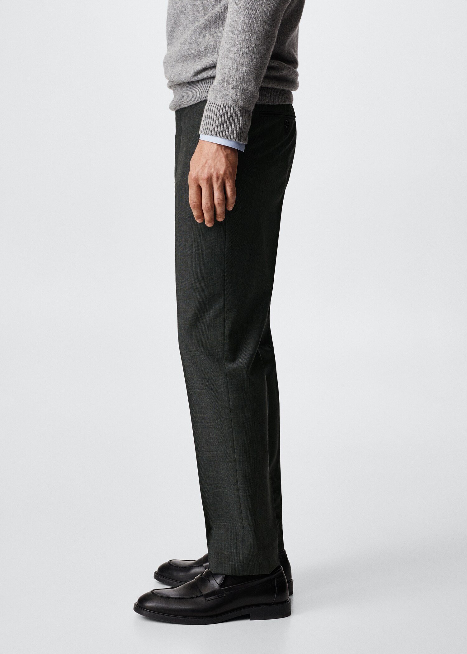 Slim fit wool suit trousers - Details of the article 2