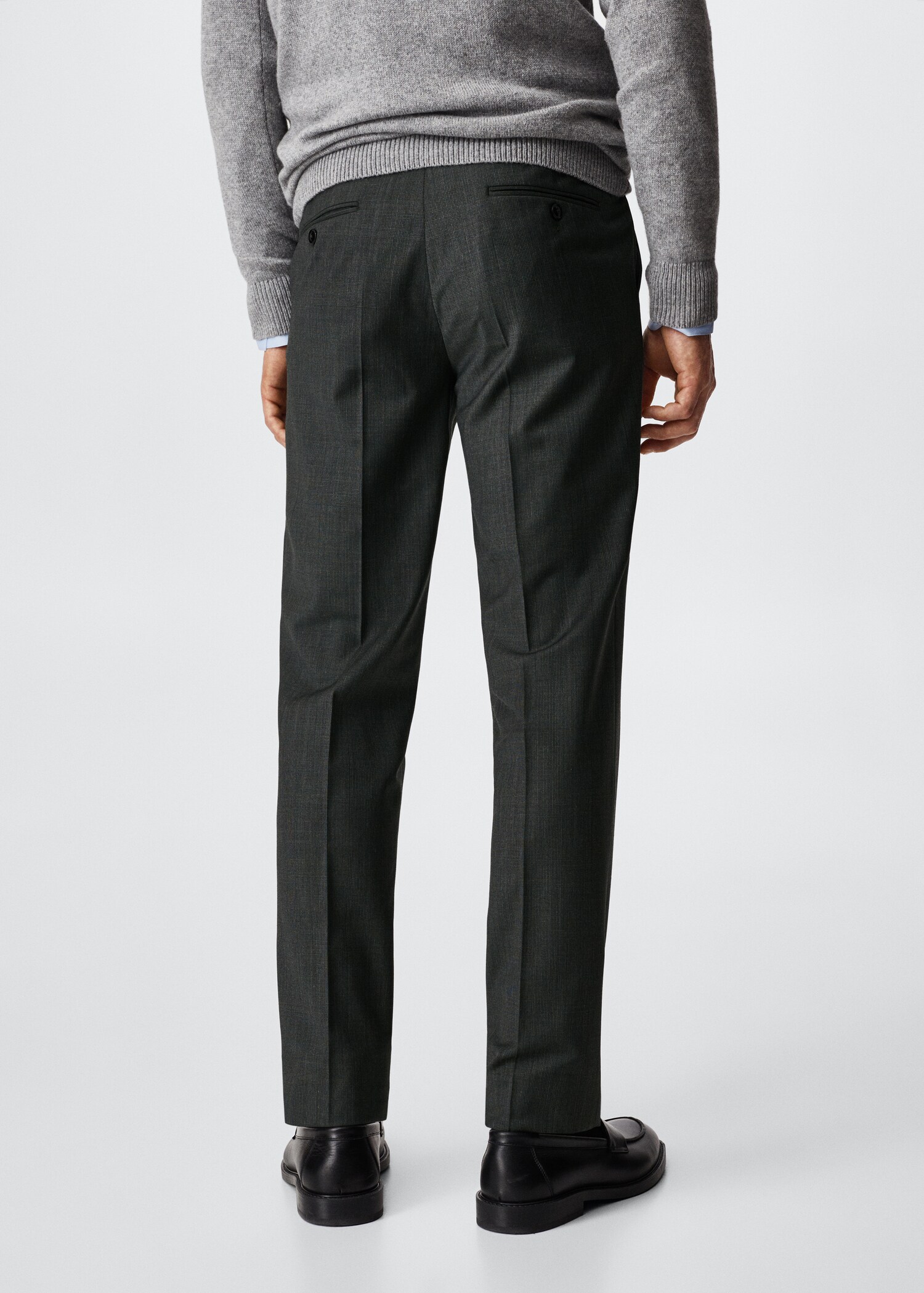 Slim fit wool suit trousers - Reverse of the article