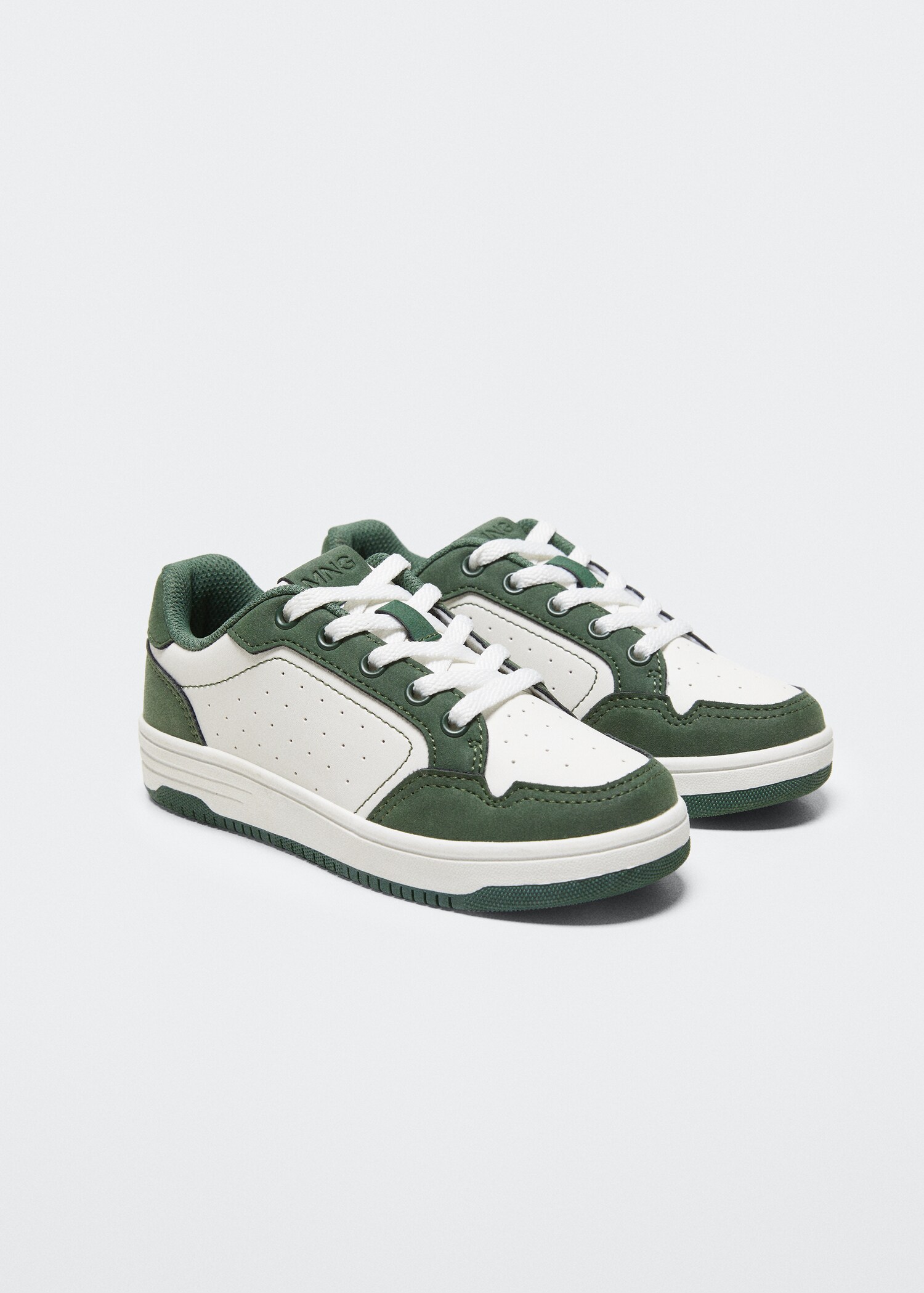 Lace-up mixed sneakers - Medium plane