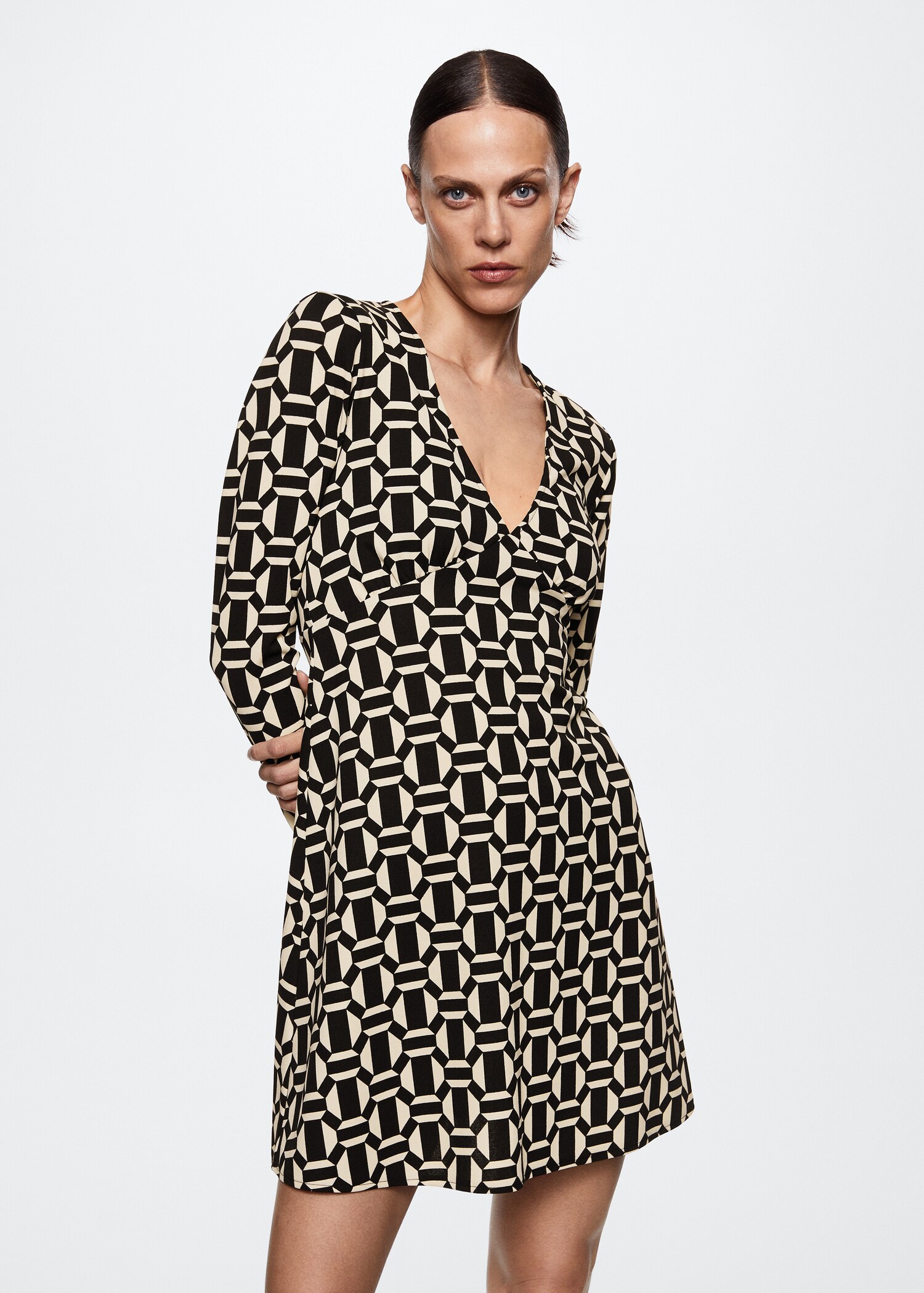 Geometric print dress - Medium plane