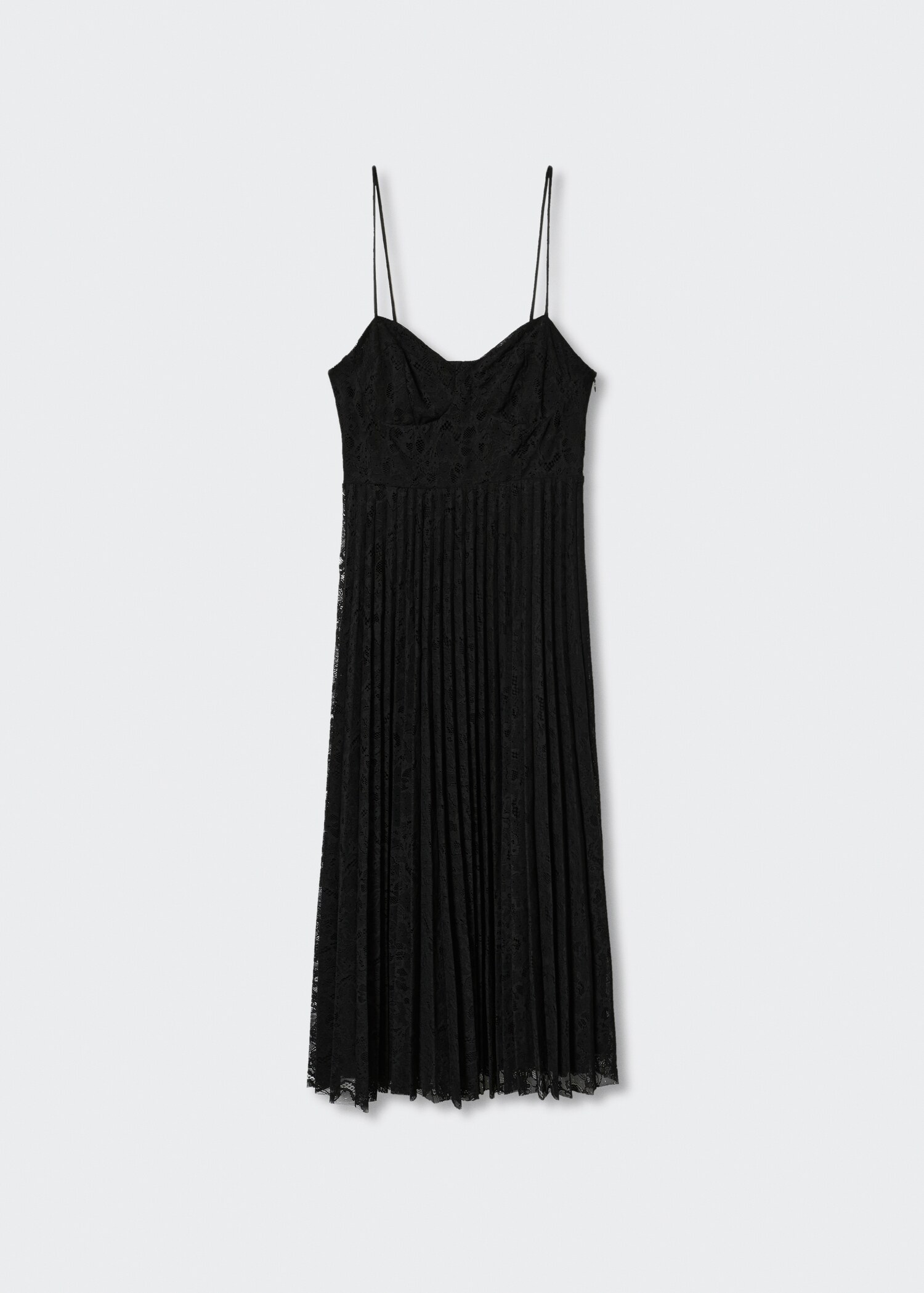 Plissée-Kleid mit Spitzenbesatz - Artikel ohne Model