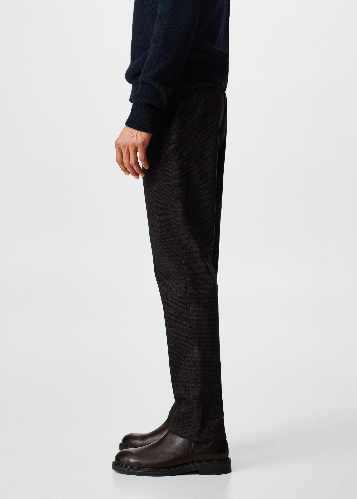 Pantalon slim fit à carreaux en coton - Détail de l'article 4