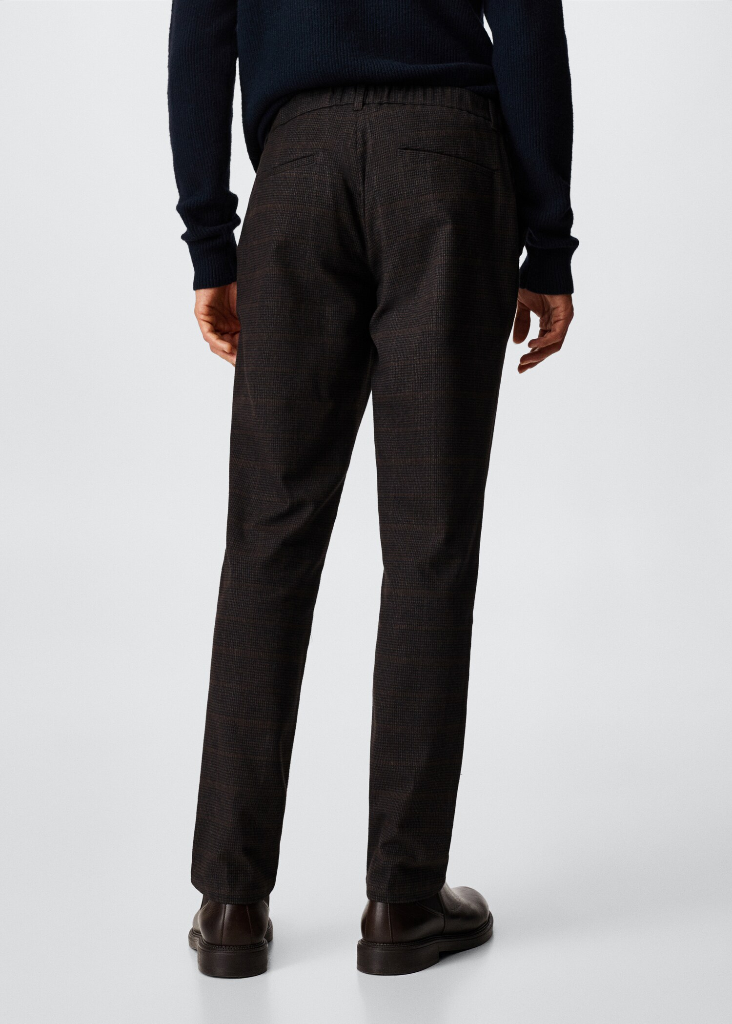 Pantalon slim fit à carreaux en coton - Verso de l’article