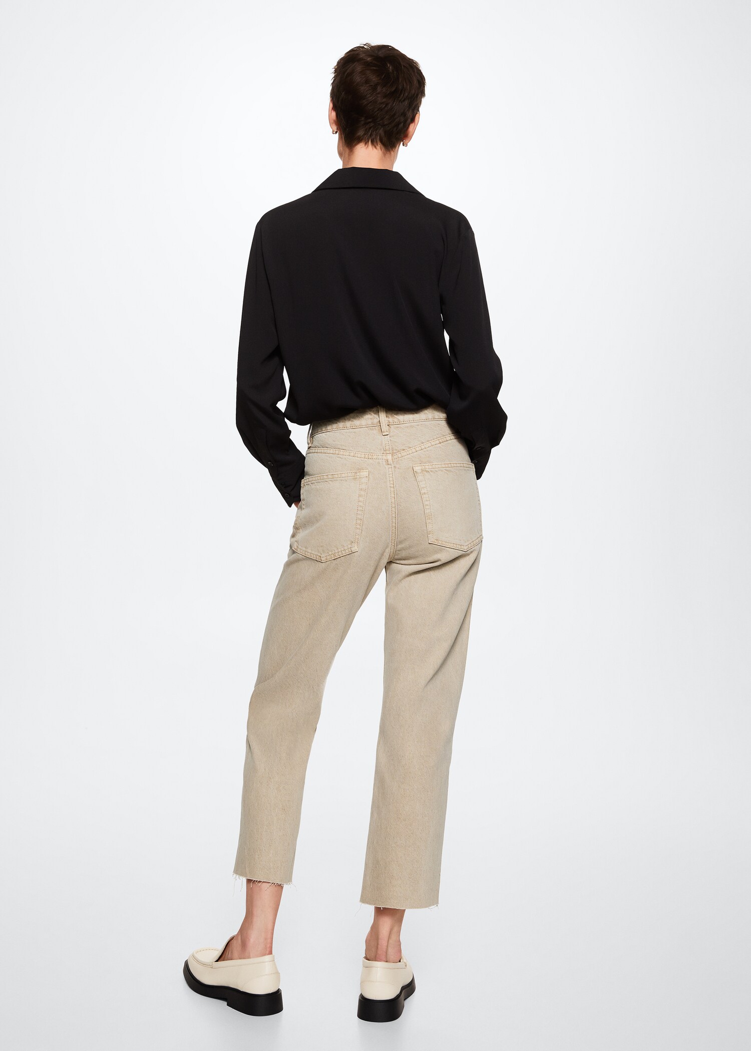 High-waist cropped straight jeans - Reverse of the article