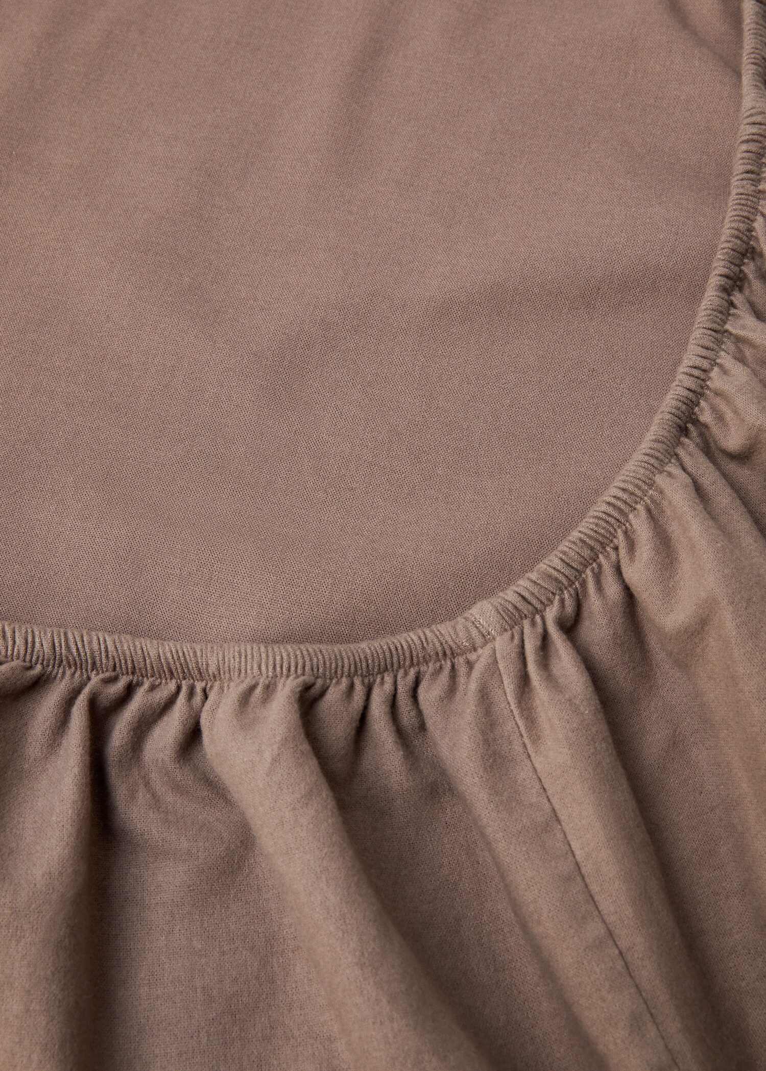 Plain flannel fitted sheet 135/140cm bed - Medium plane