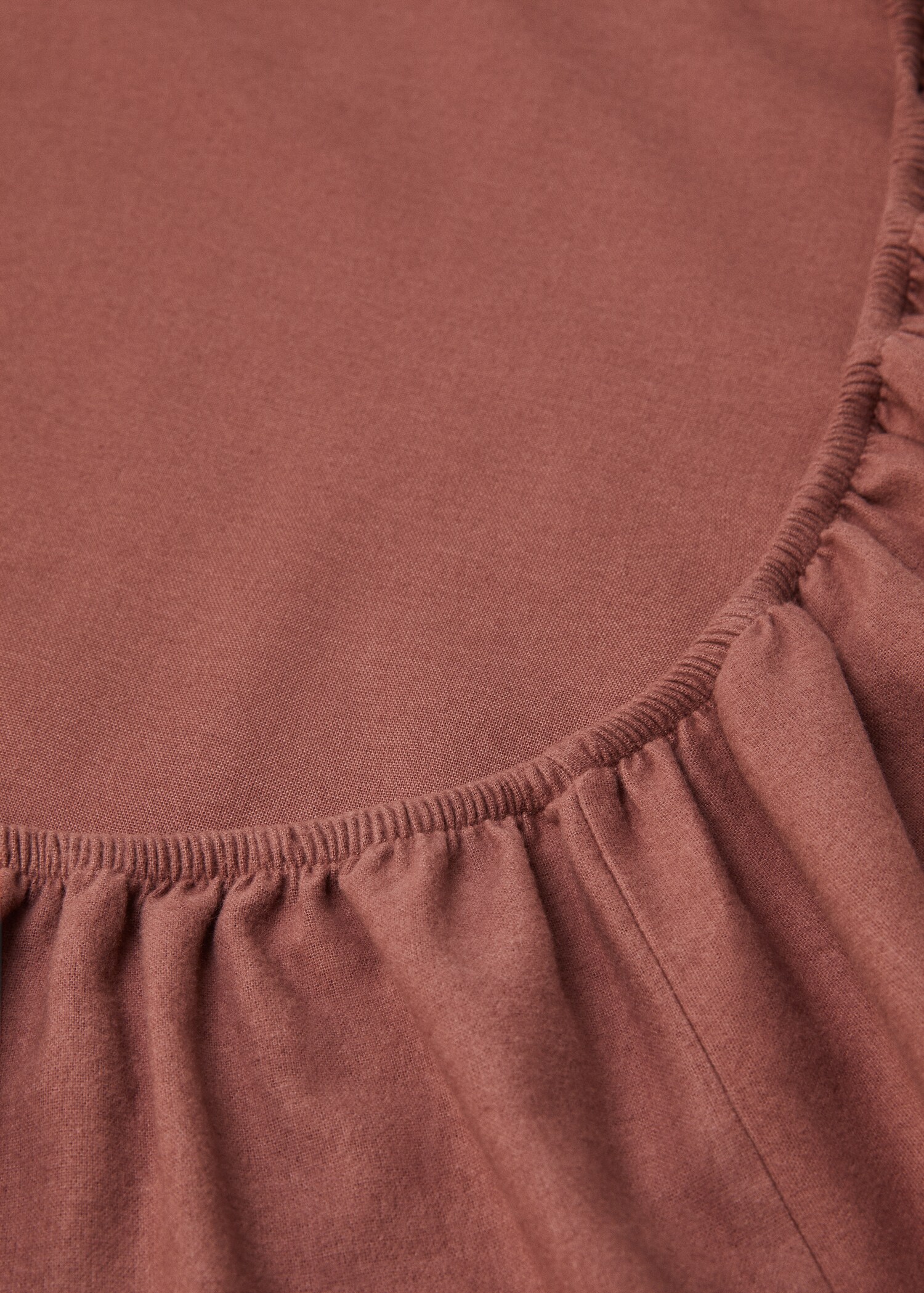 Plain flannel fitted sheet 135/140cm bed - Medium plane