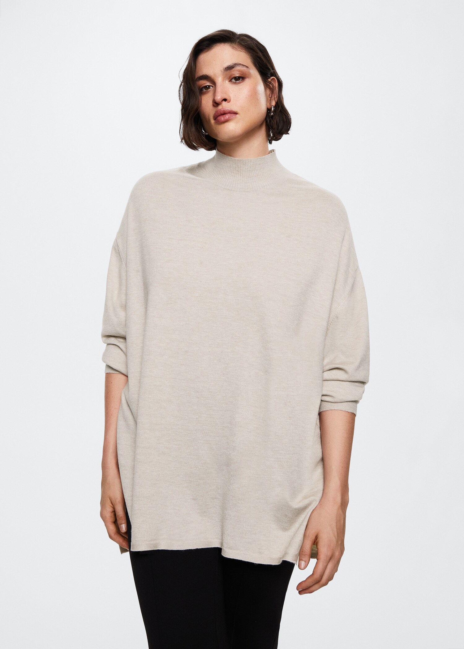 Perkins-neck fine-knit sweater - Details of the article 5