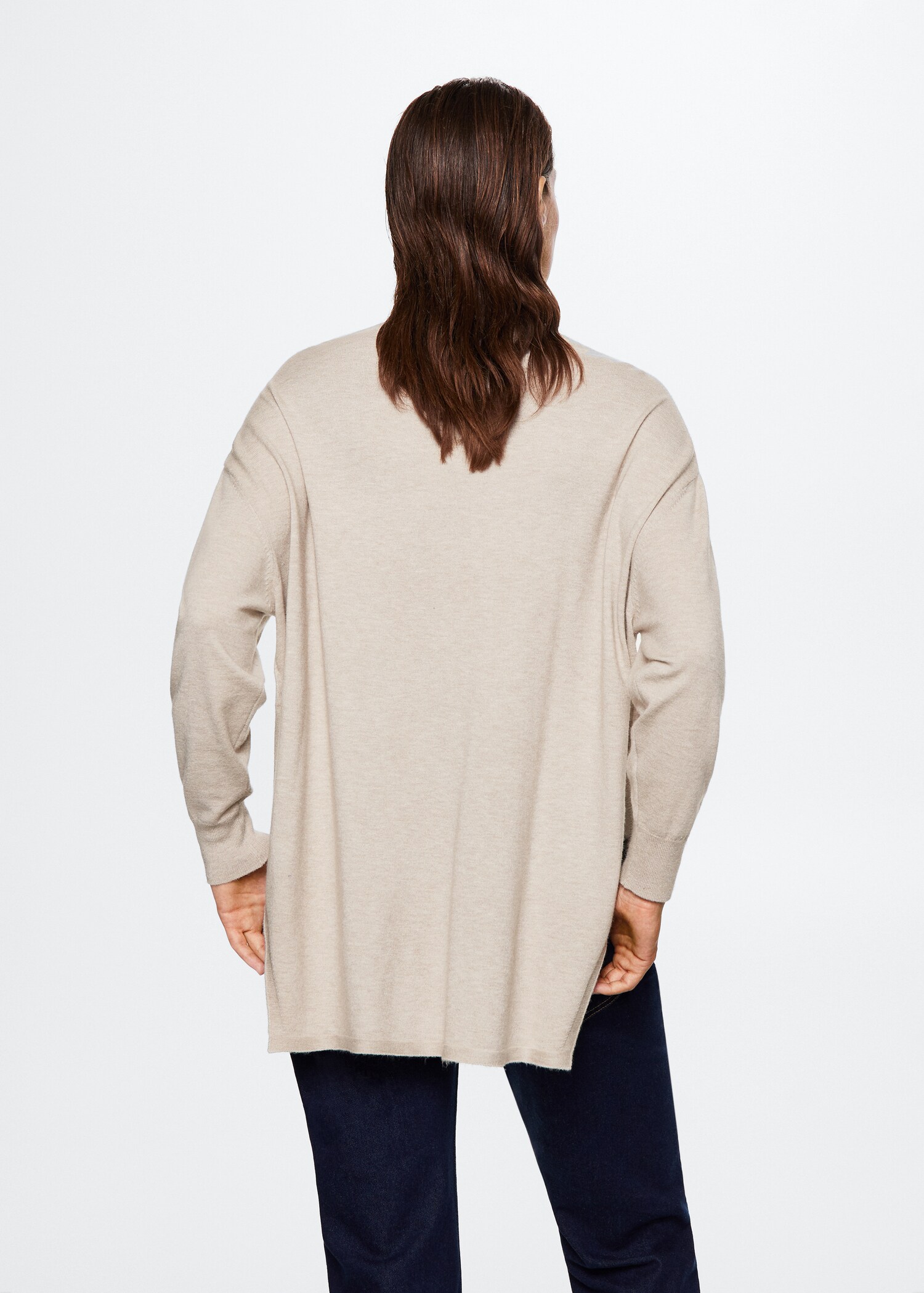 Perkins-neck fine-knit sweater - Reverse of the article