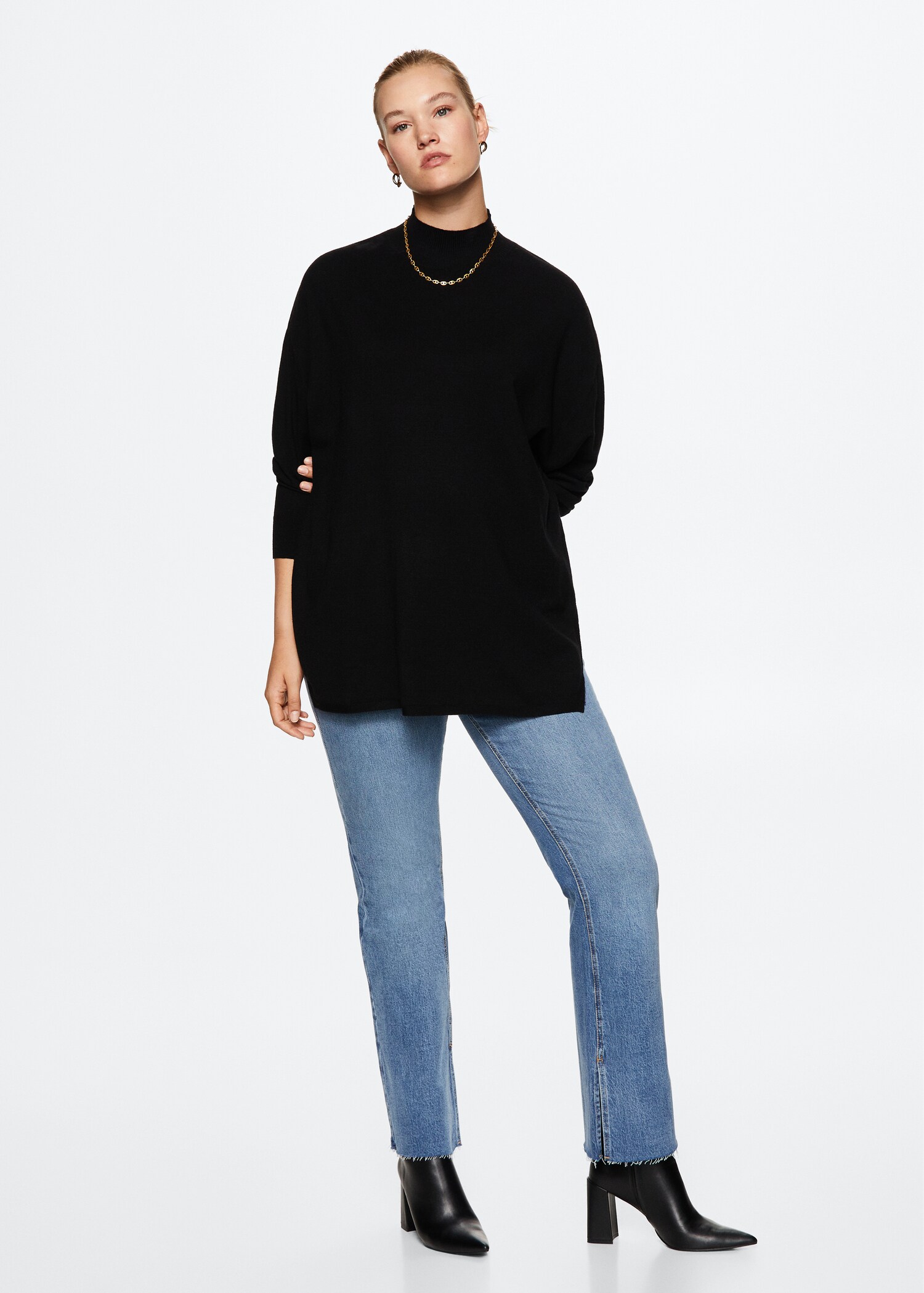 Perkins-neck fine-knit sweater - Details of the article 3