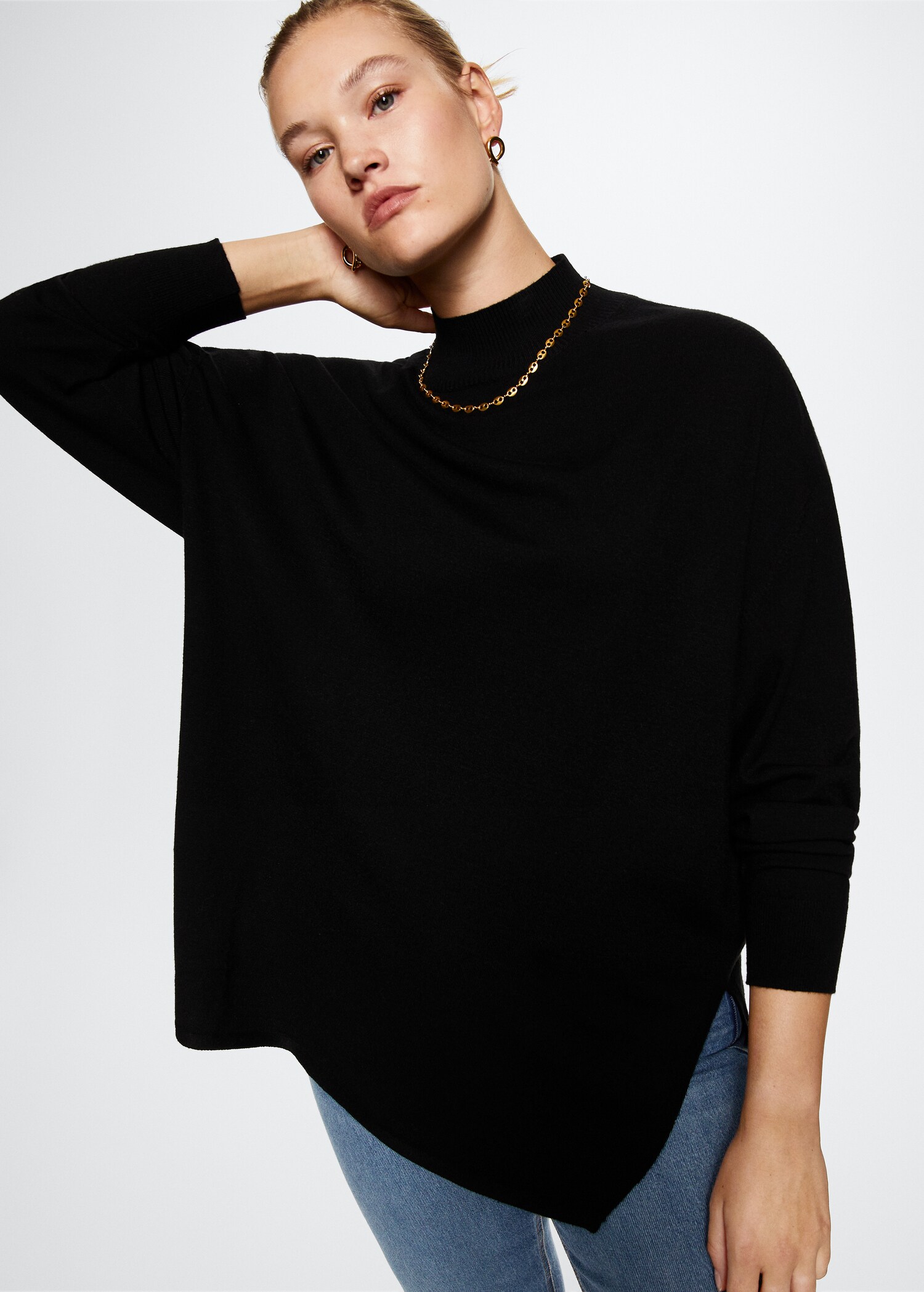 Perkins-neck fine-knit sweater - Details of the article 5