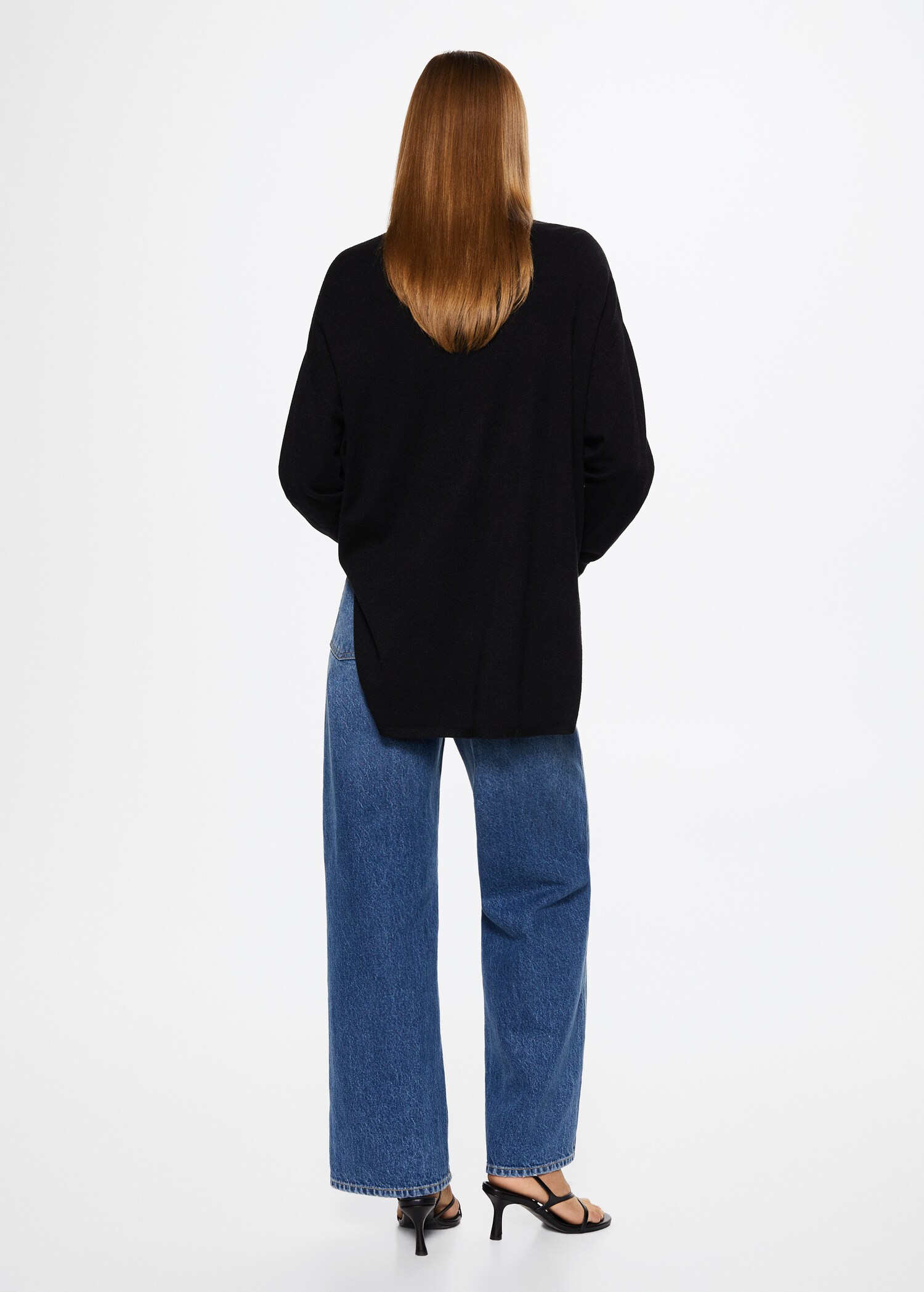 Perkins-neck fine-knit sweater - Reverse of the article