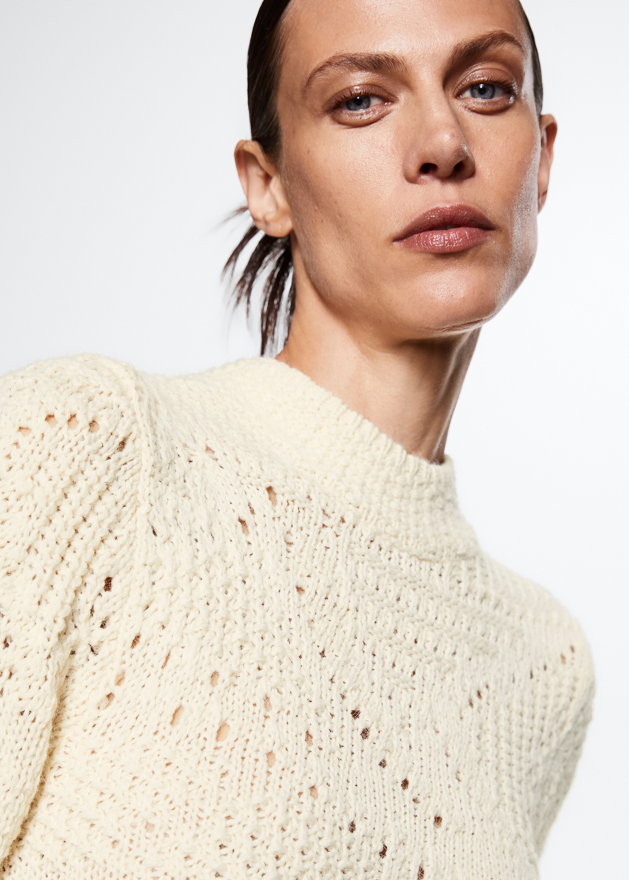 Knit openwork detail sweater - Details of the article 4