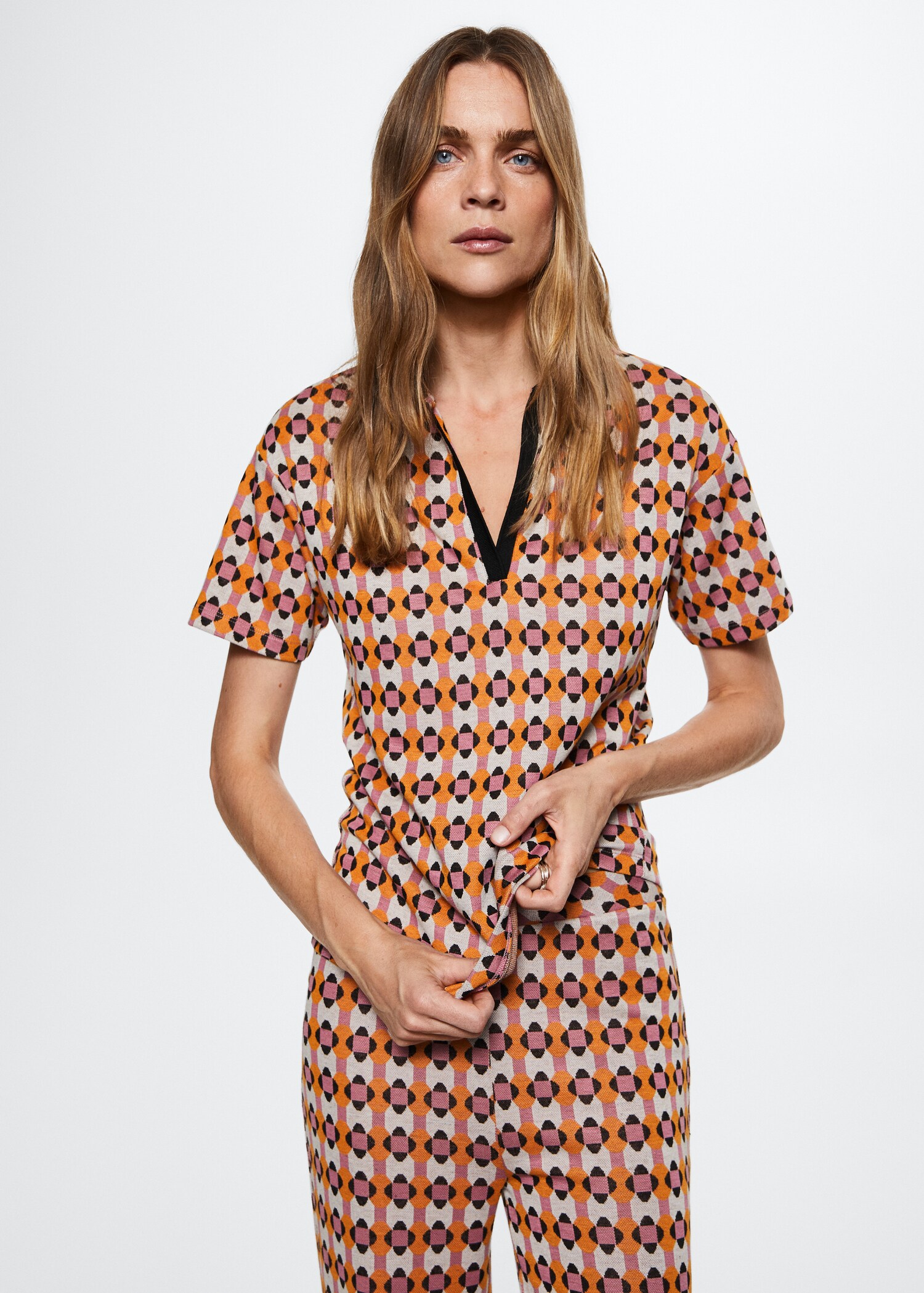 Retro-print trousers - Medium plane