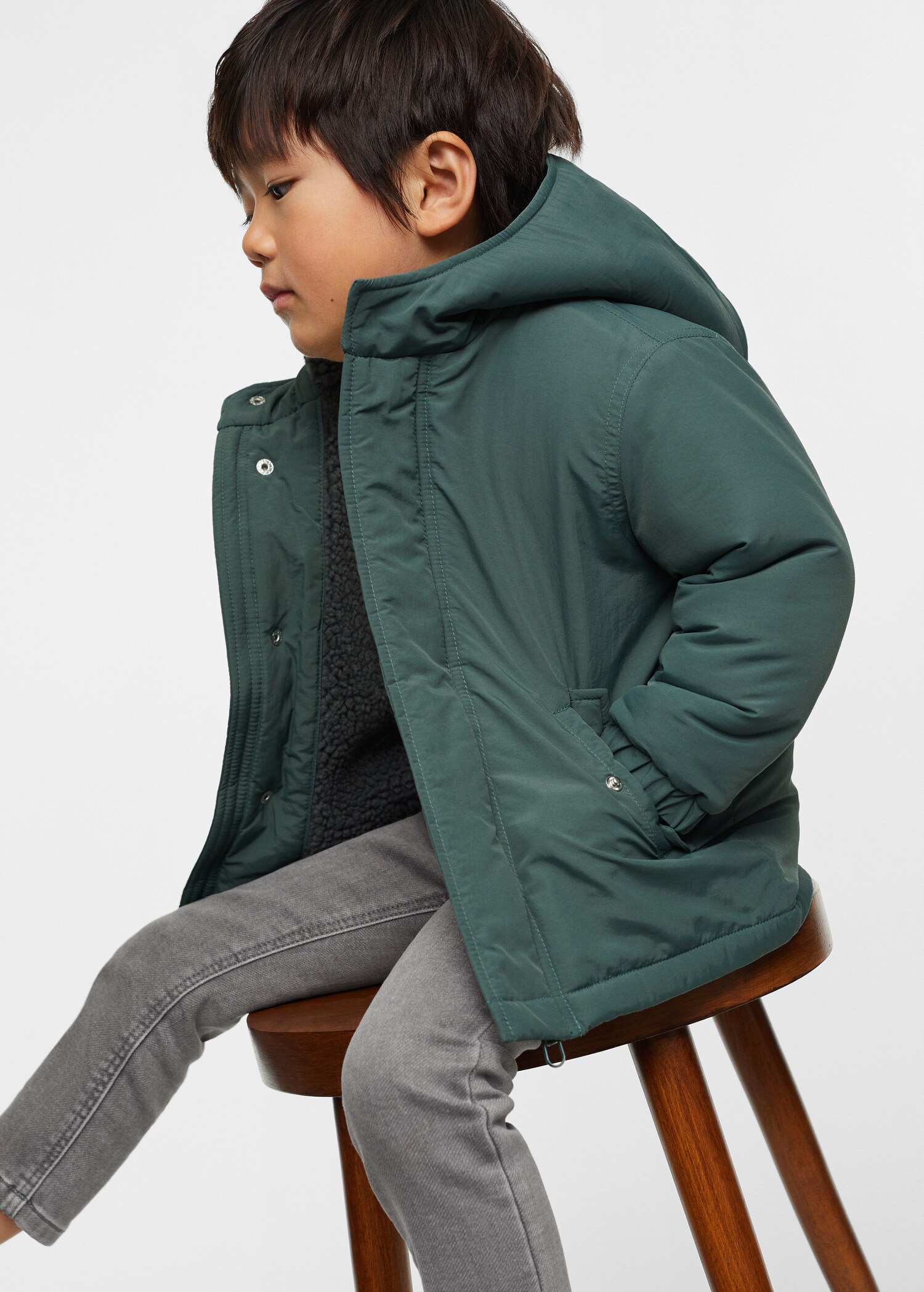 Padded anorak with shearling lining - Medium plane