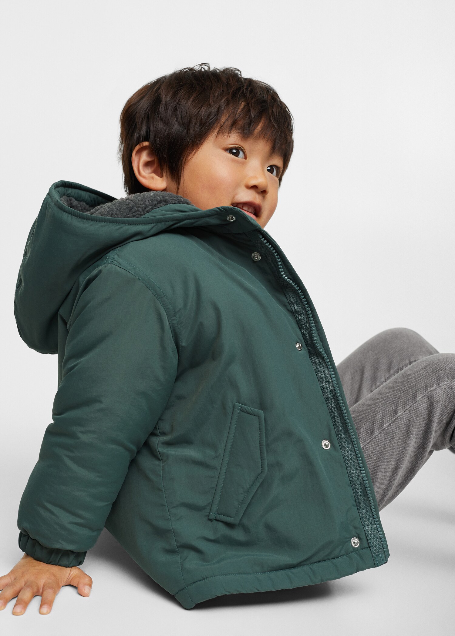 Padded anorak with shearling lining - Details of the article 2
