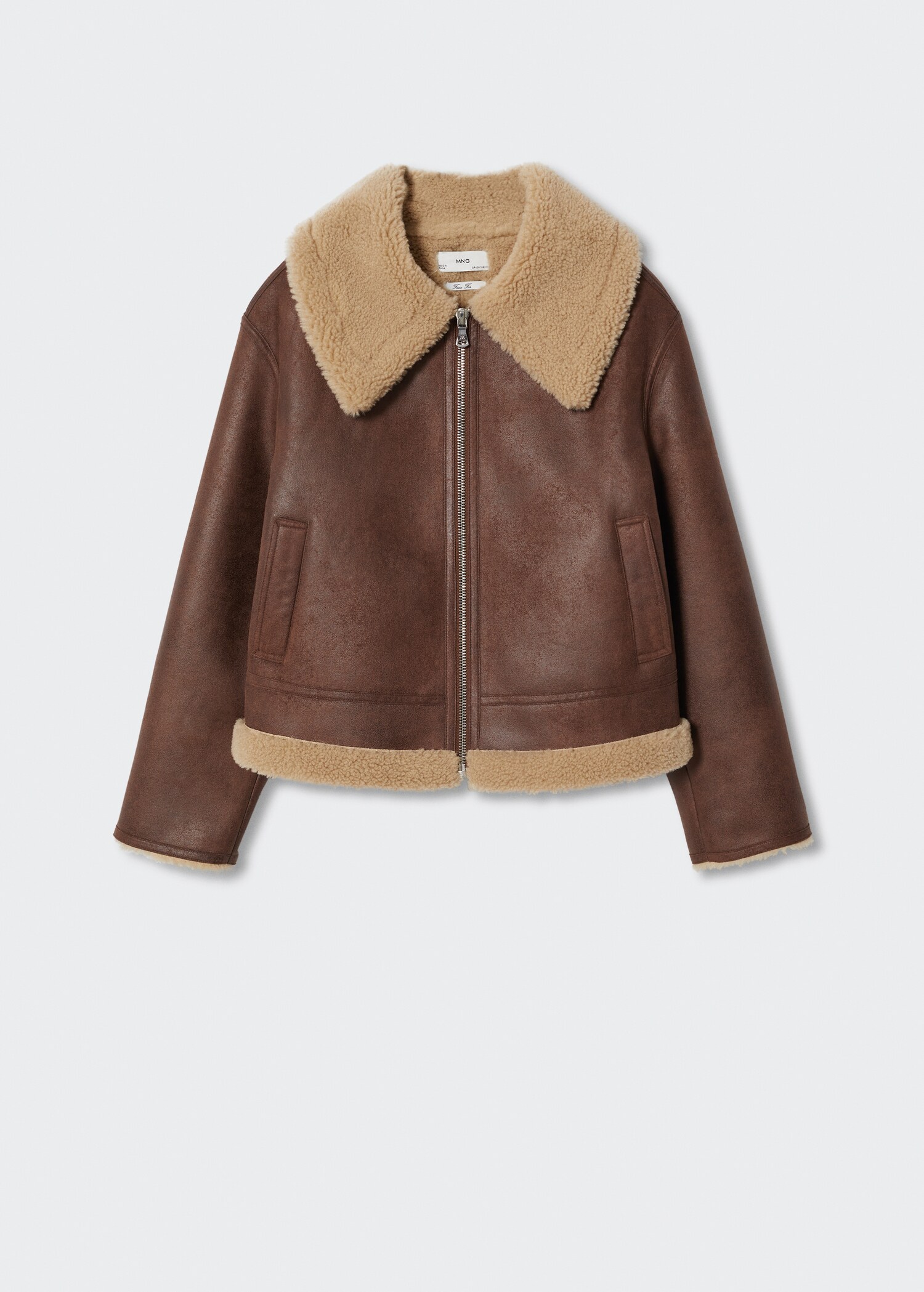 Shearling collar jacket - Woman | MANGO OUTLET United Kingdom