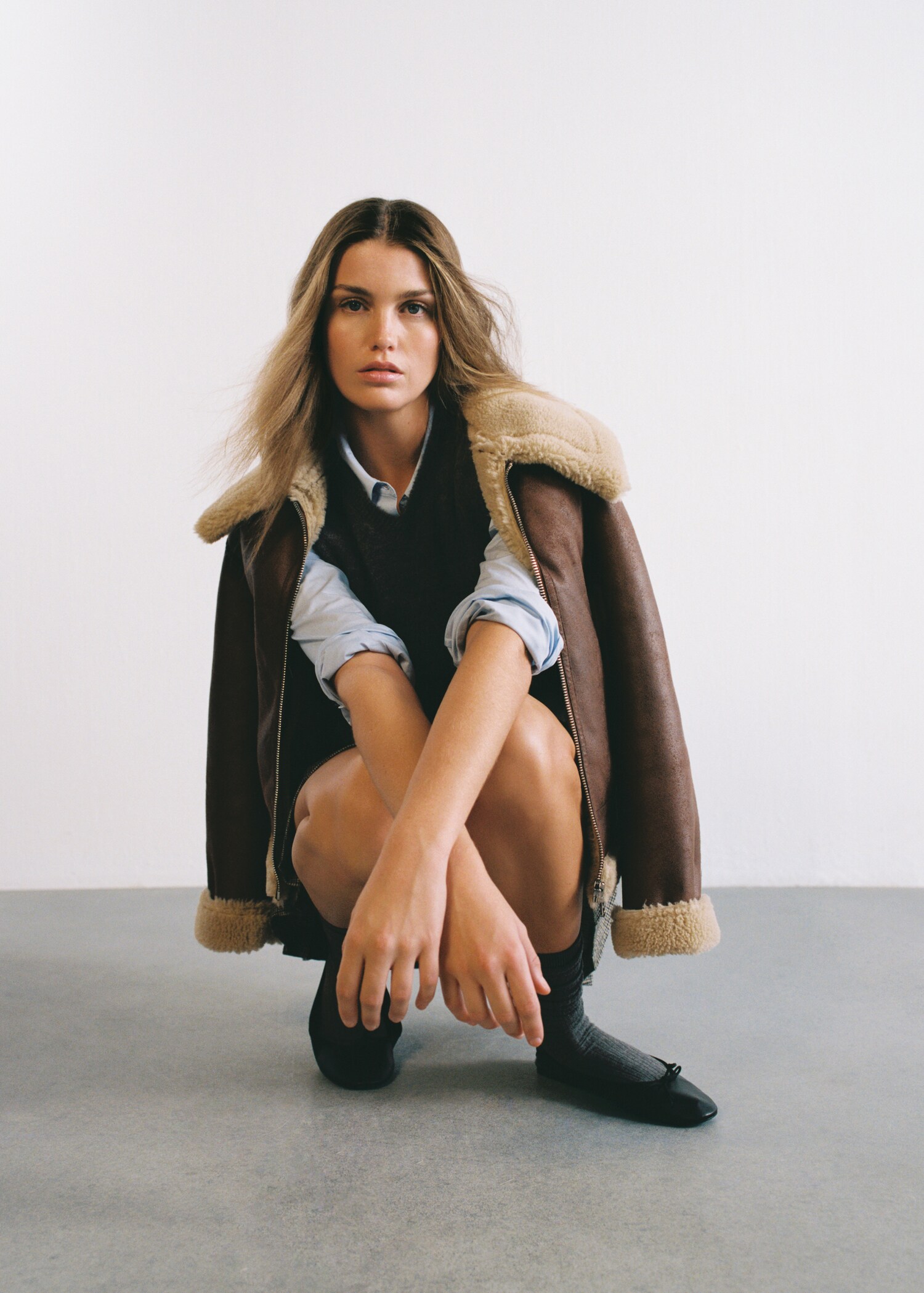 Shearling collar jacket - Woman | MANGO OUTLET United Kingdom