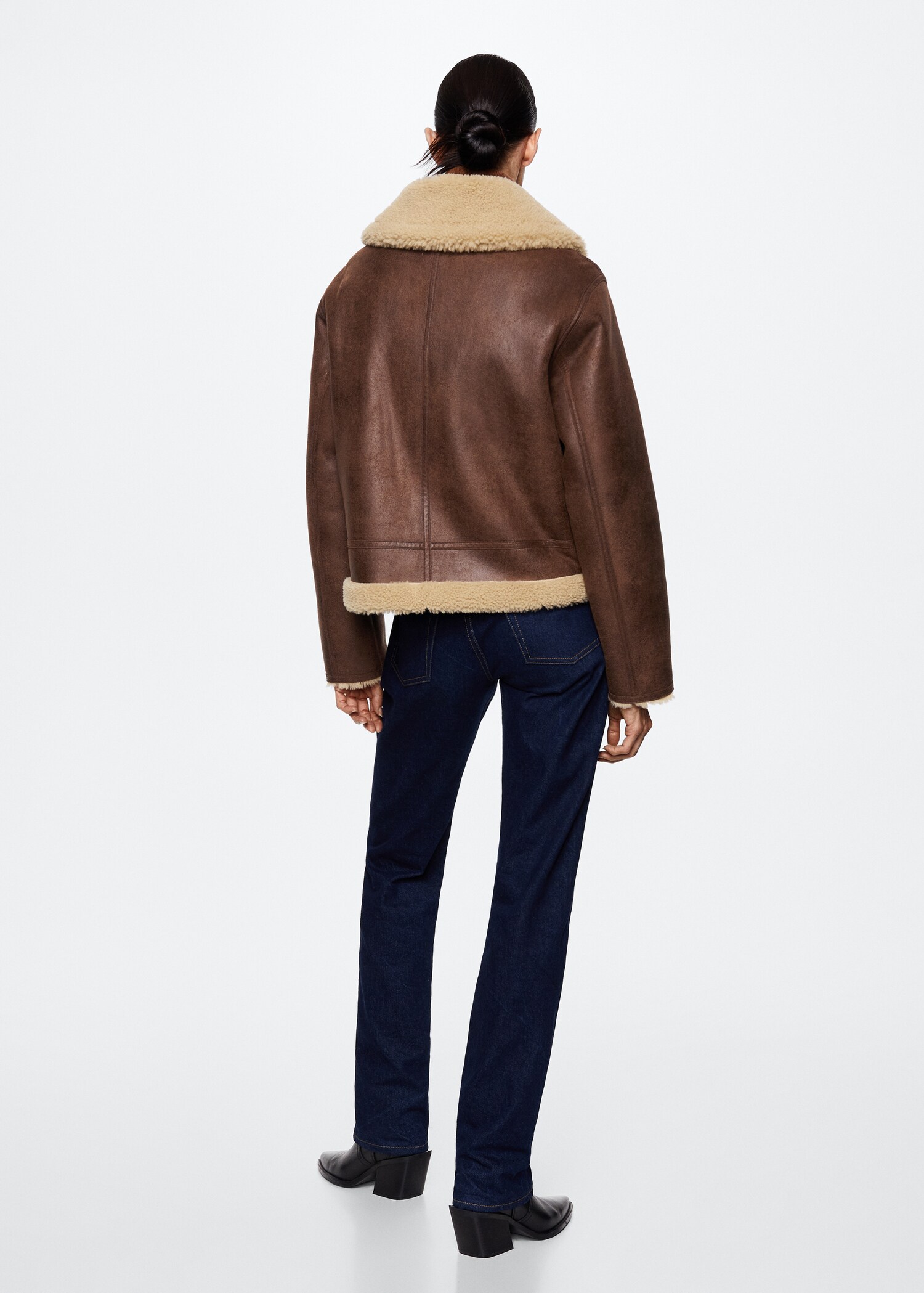 Shearling collar jacket - Woman | MANGO OUTLET United Kingdom