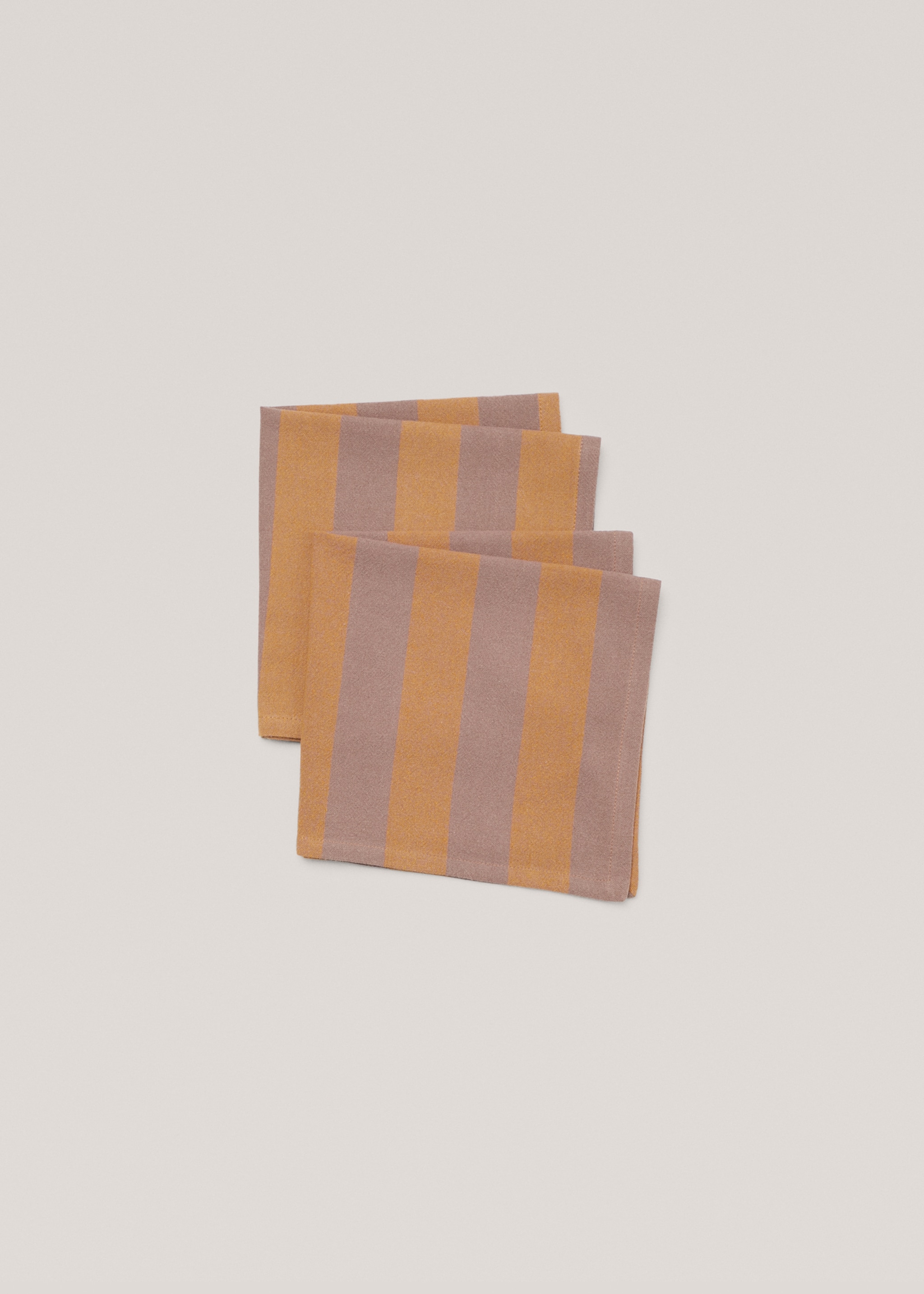2-pack randiga bomullsservetter 45x45 cm - Bild av mittparti
