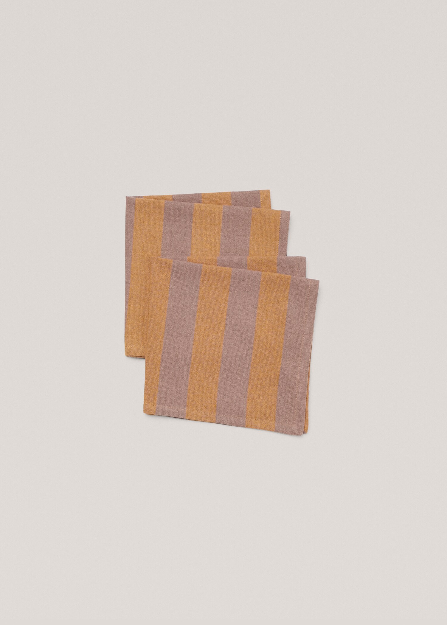 2-pack randiga bomullsservetter 45x45 cm - Bild av mittparti