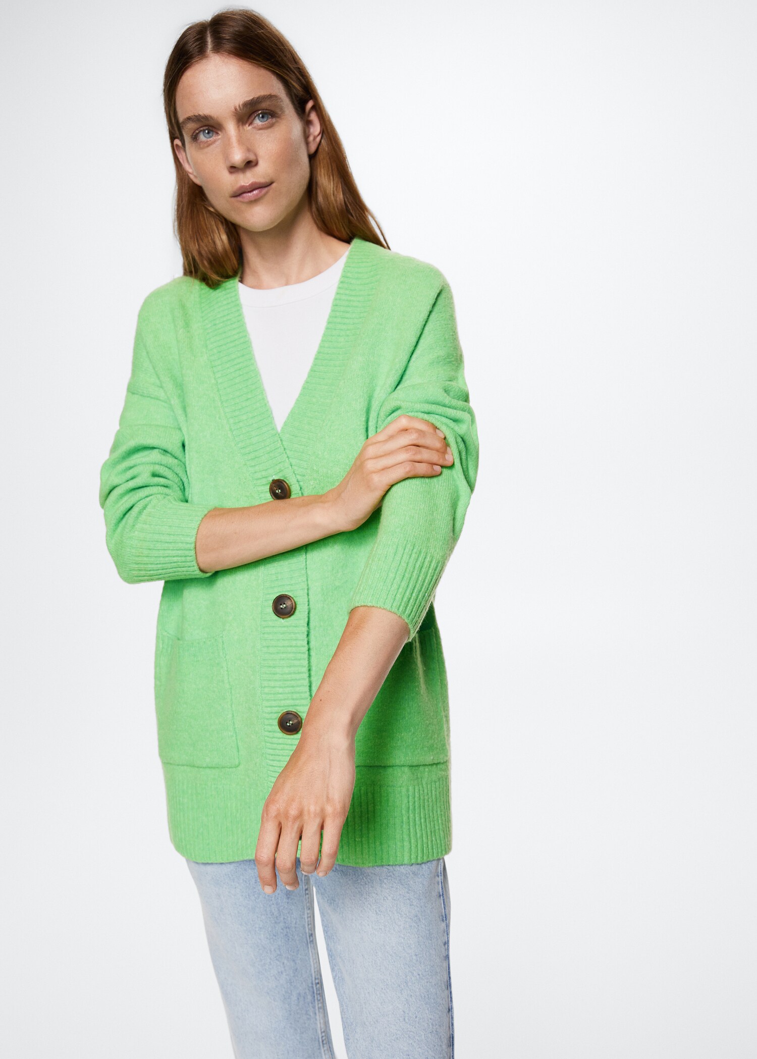 Oversized cardigan with buttons - Medium plane