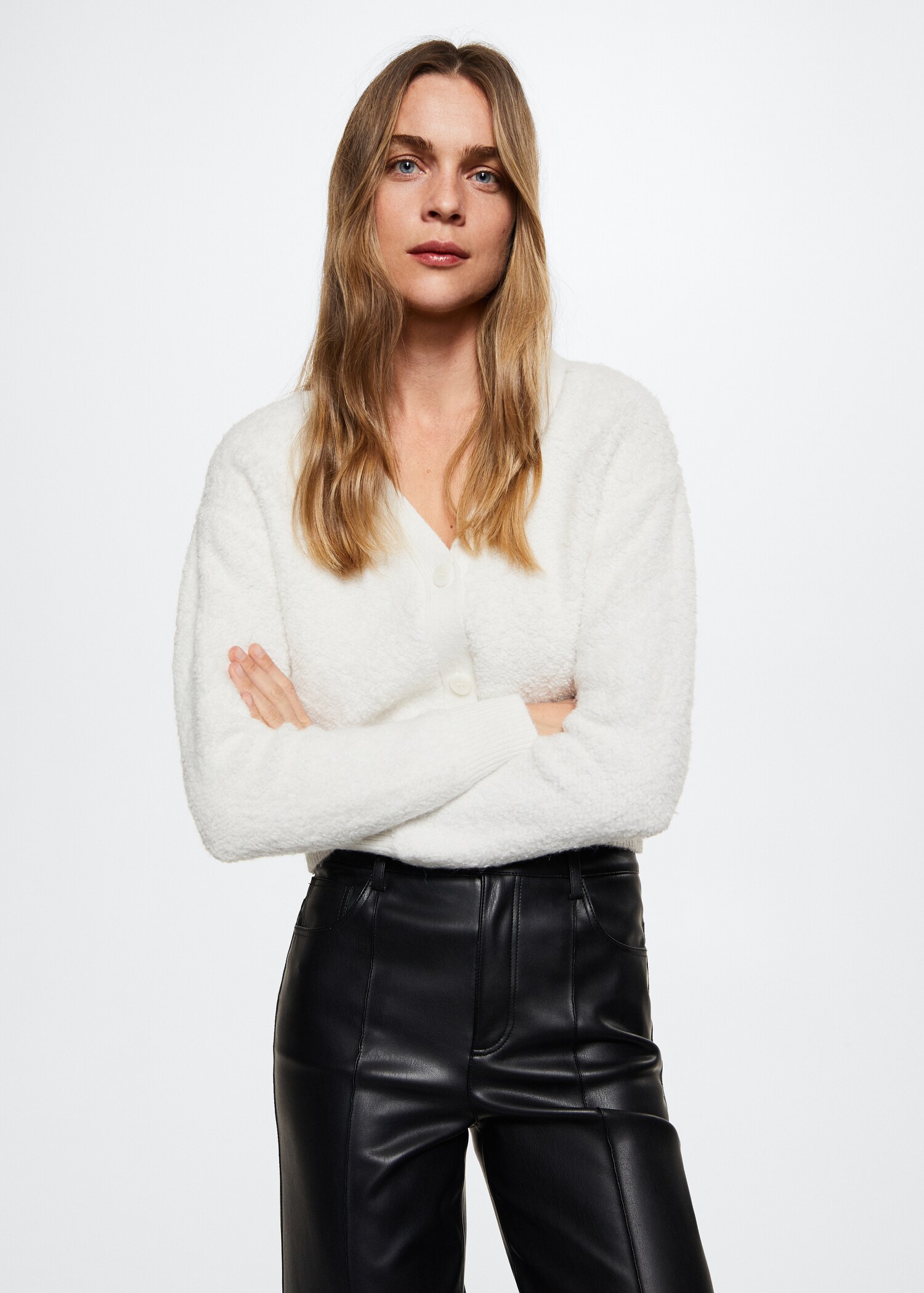 Bouclé-knit cardigan - Medium plane