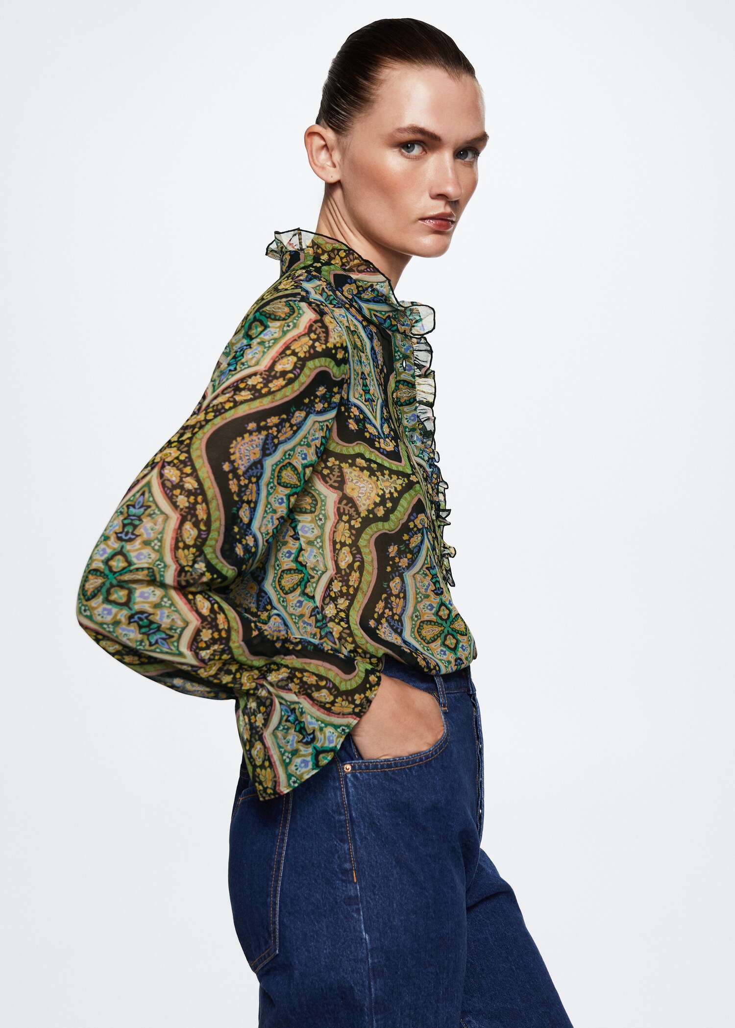 Blusa fluida estampada - Detalle del artículo 6