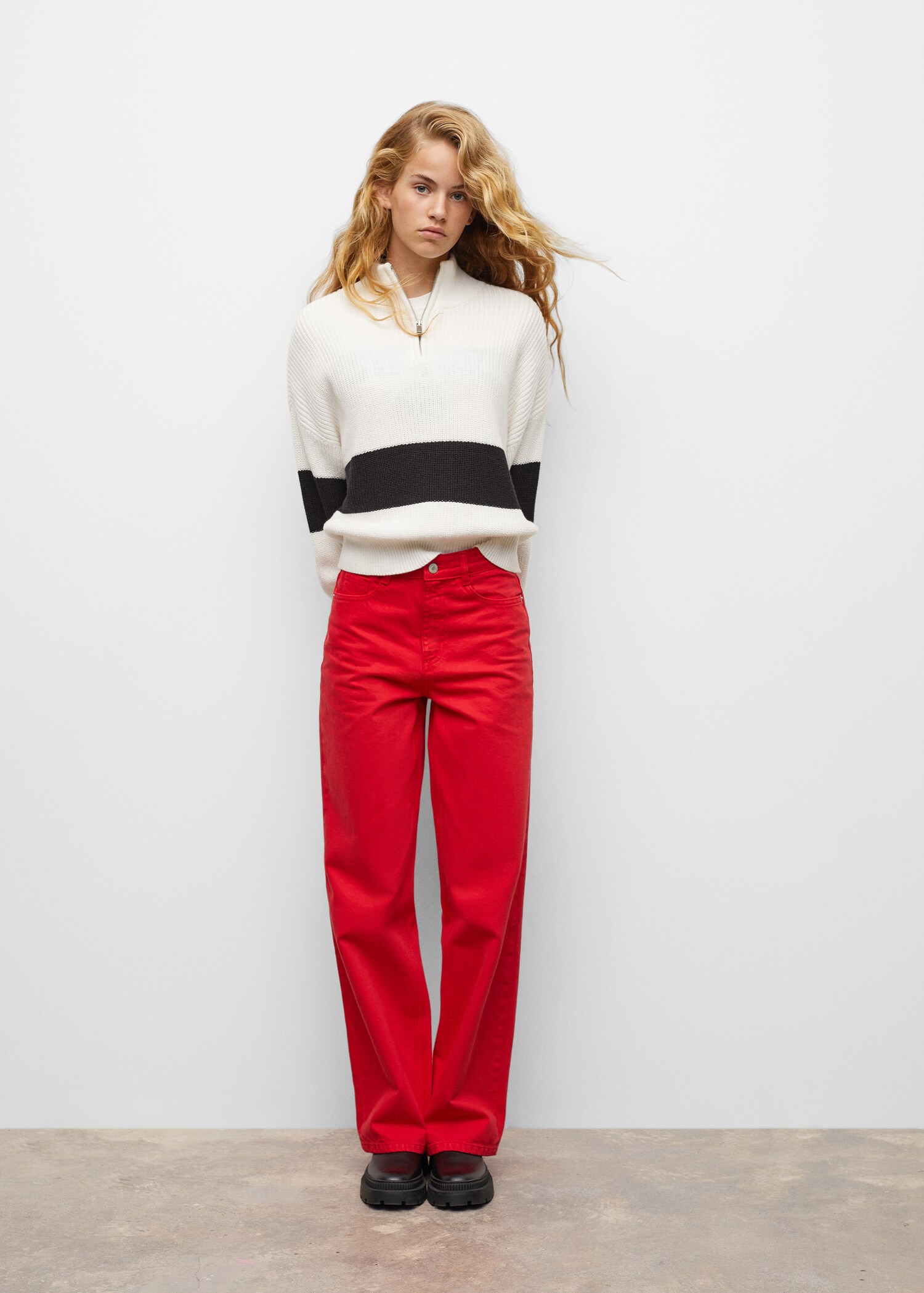 Jean droit taille haute - Plan moyen