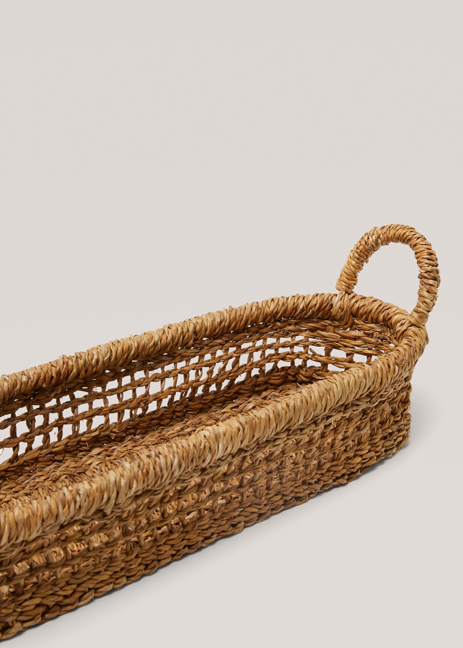 Dienblad met handgrepen van natuurlijke vezels 59x18x12cm - Middenvlak