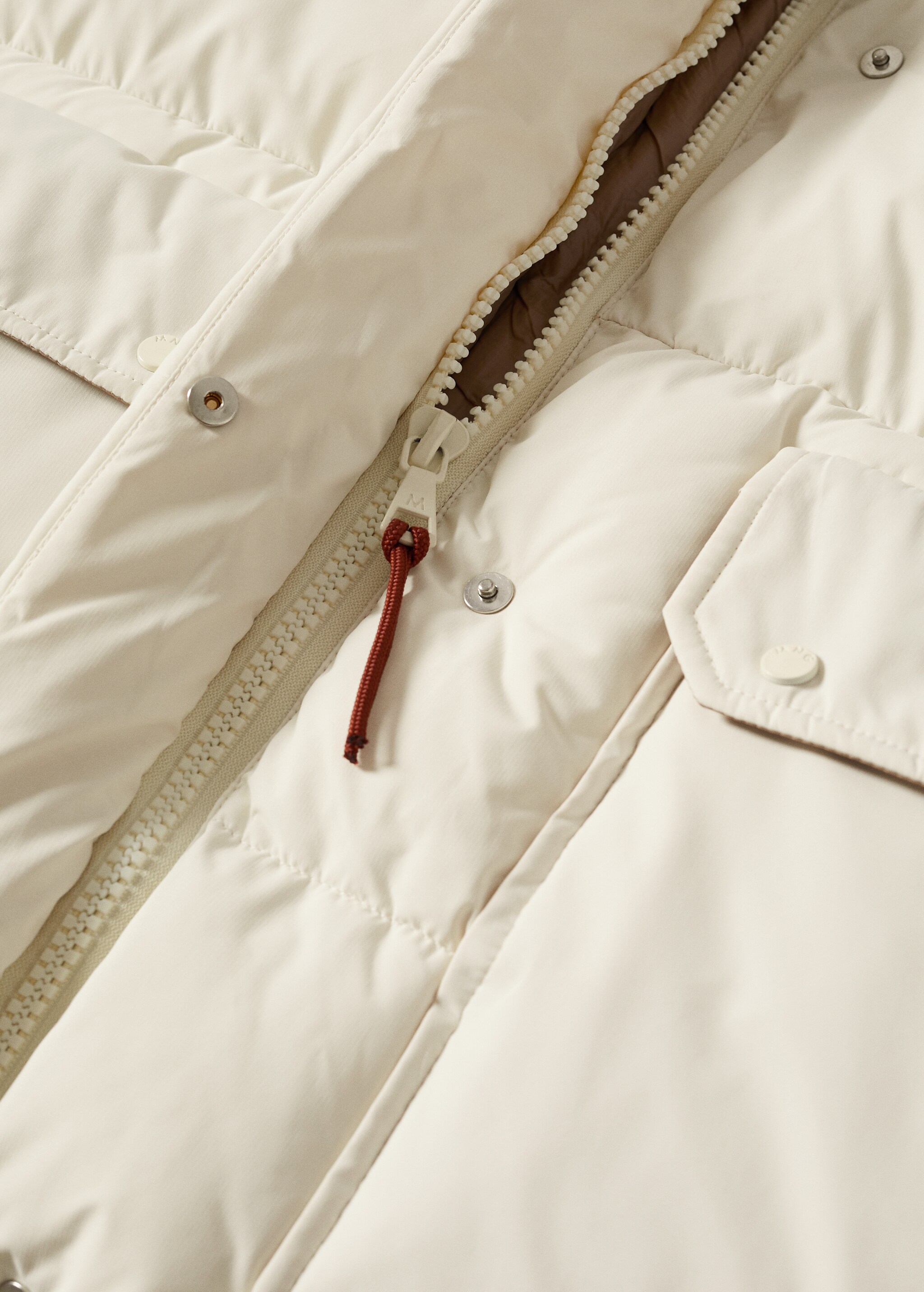 Detachable hood quilted coat - Details of the article 3