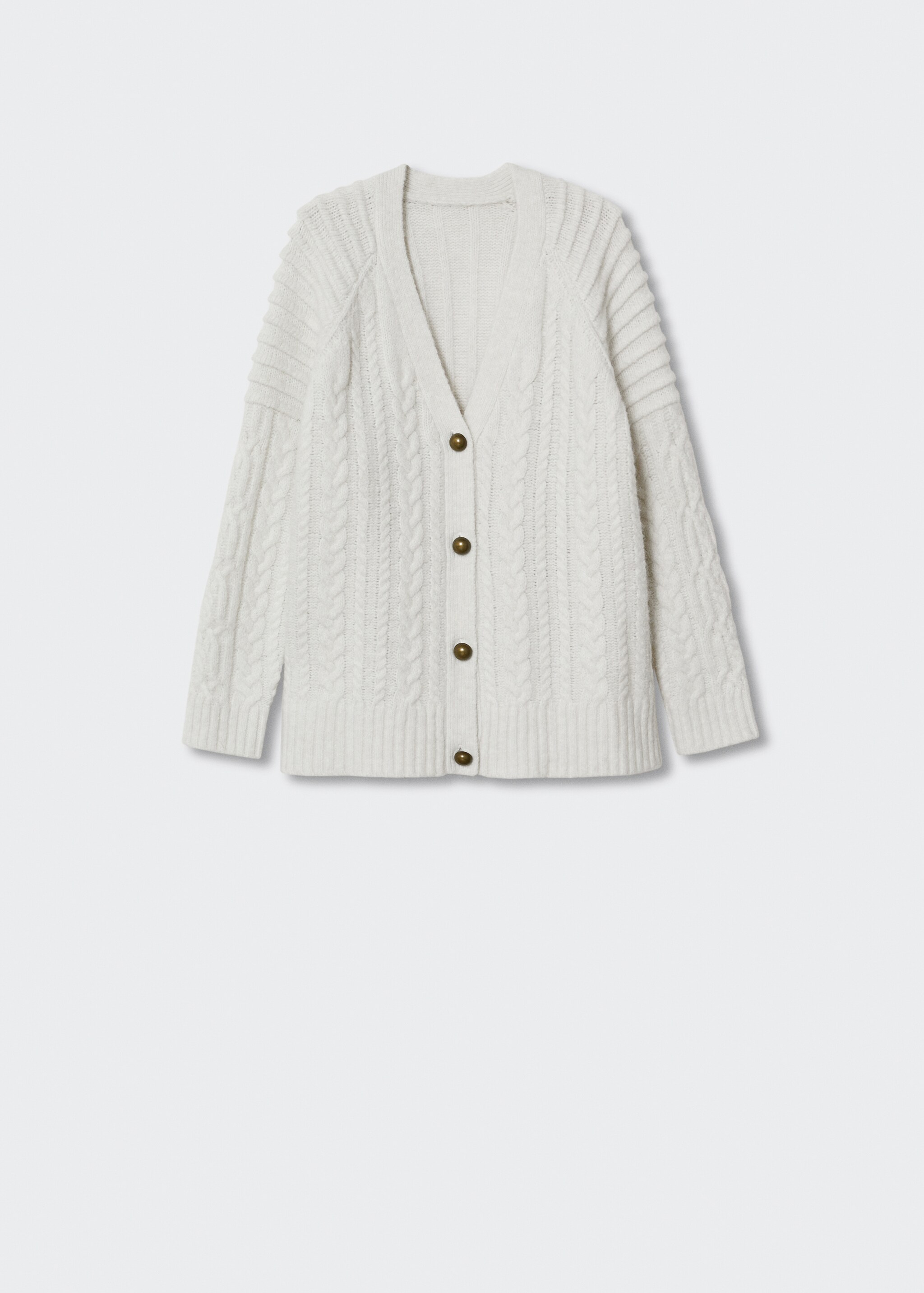 Buttoned knit braided cardigan - Article without model