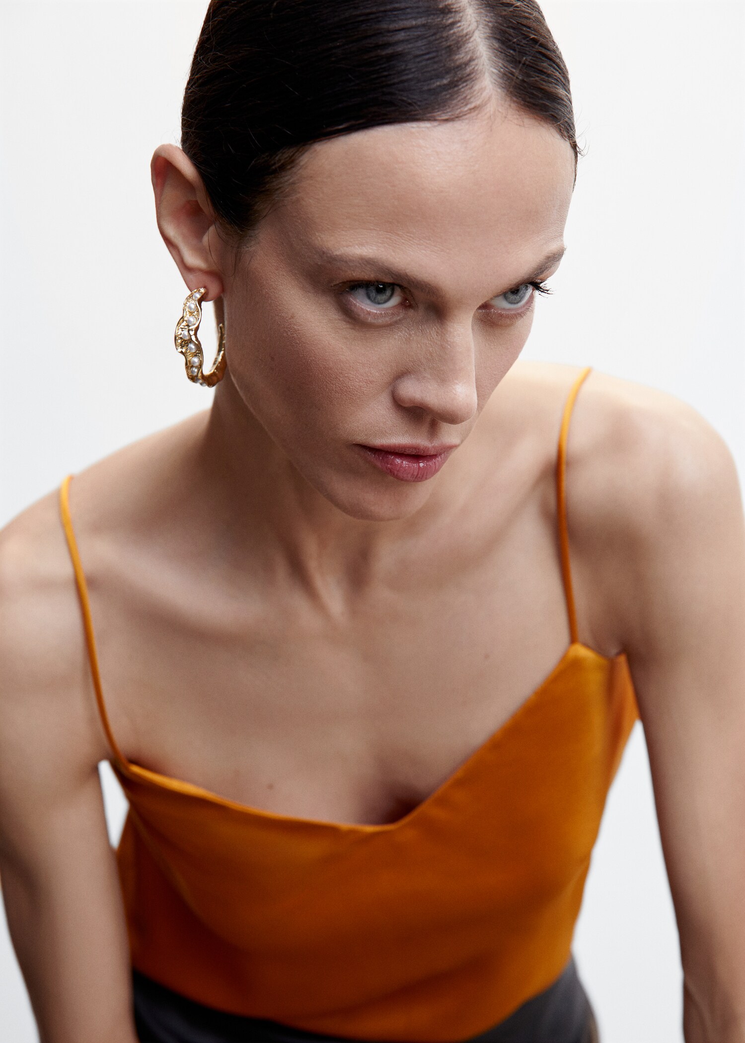 Satin top with straps - Details of the article 1