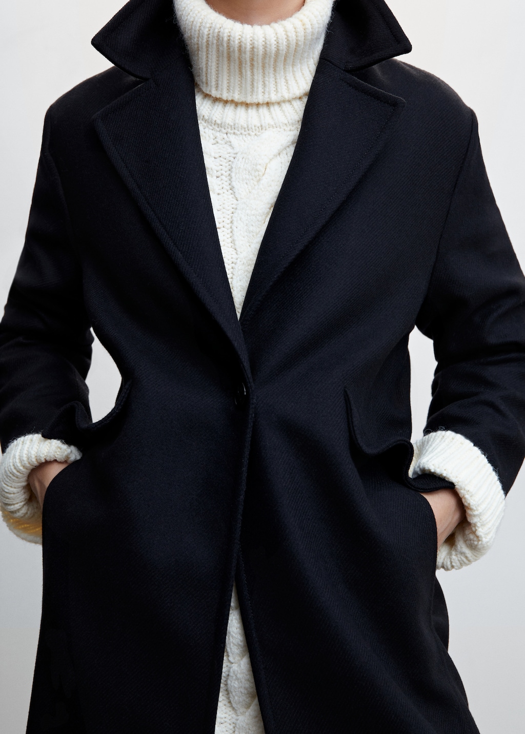 Manteau droit laine