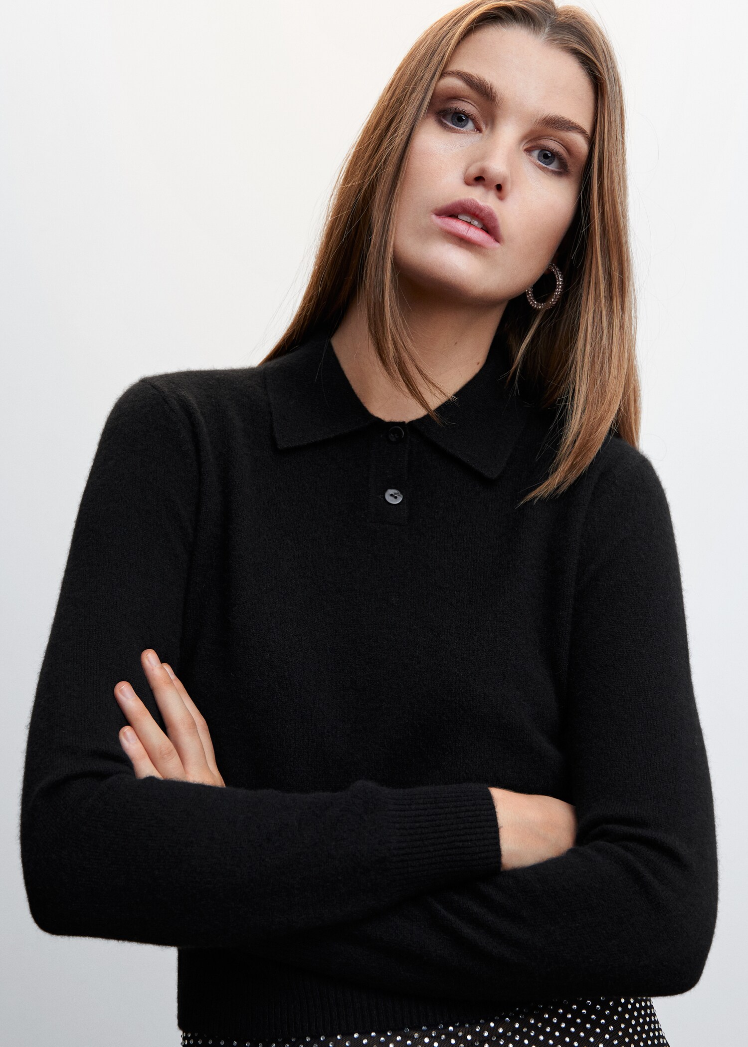 Pullover aus 100 % Kaschmir mit Polo-Kragen - Detail des Artikels 1
