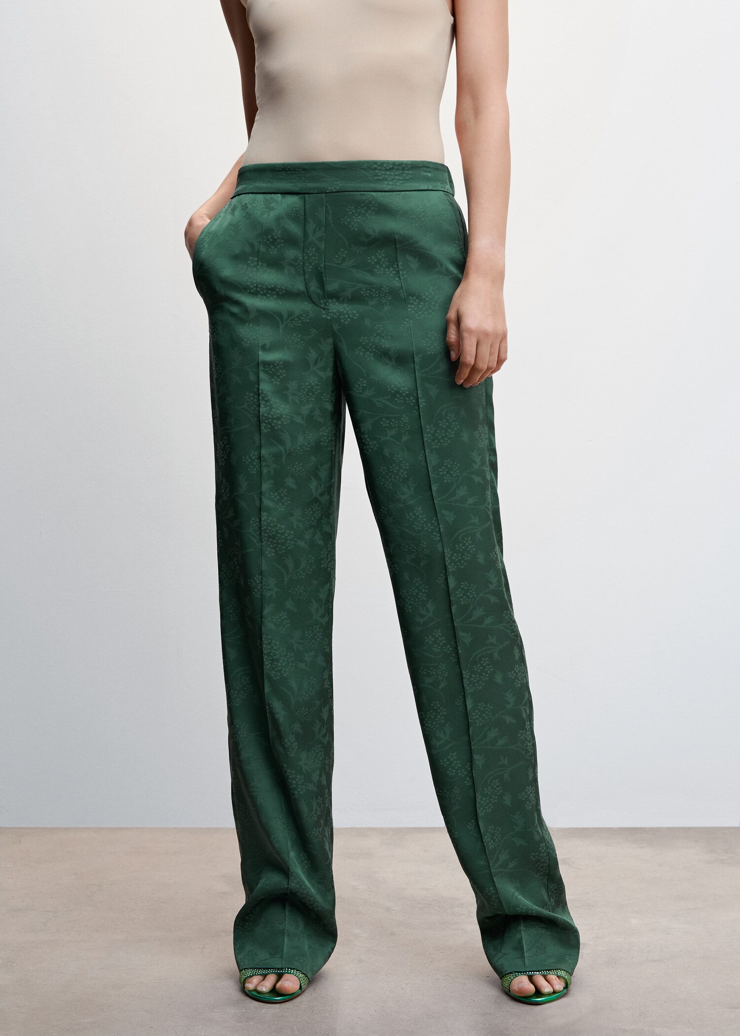 Pantalon de costume jacquard - Plan moyen