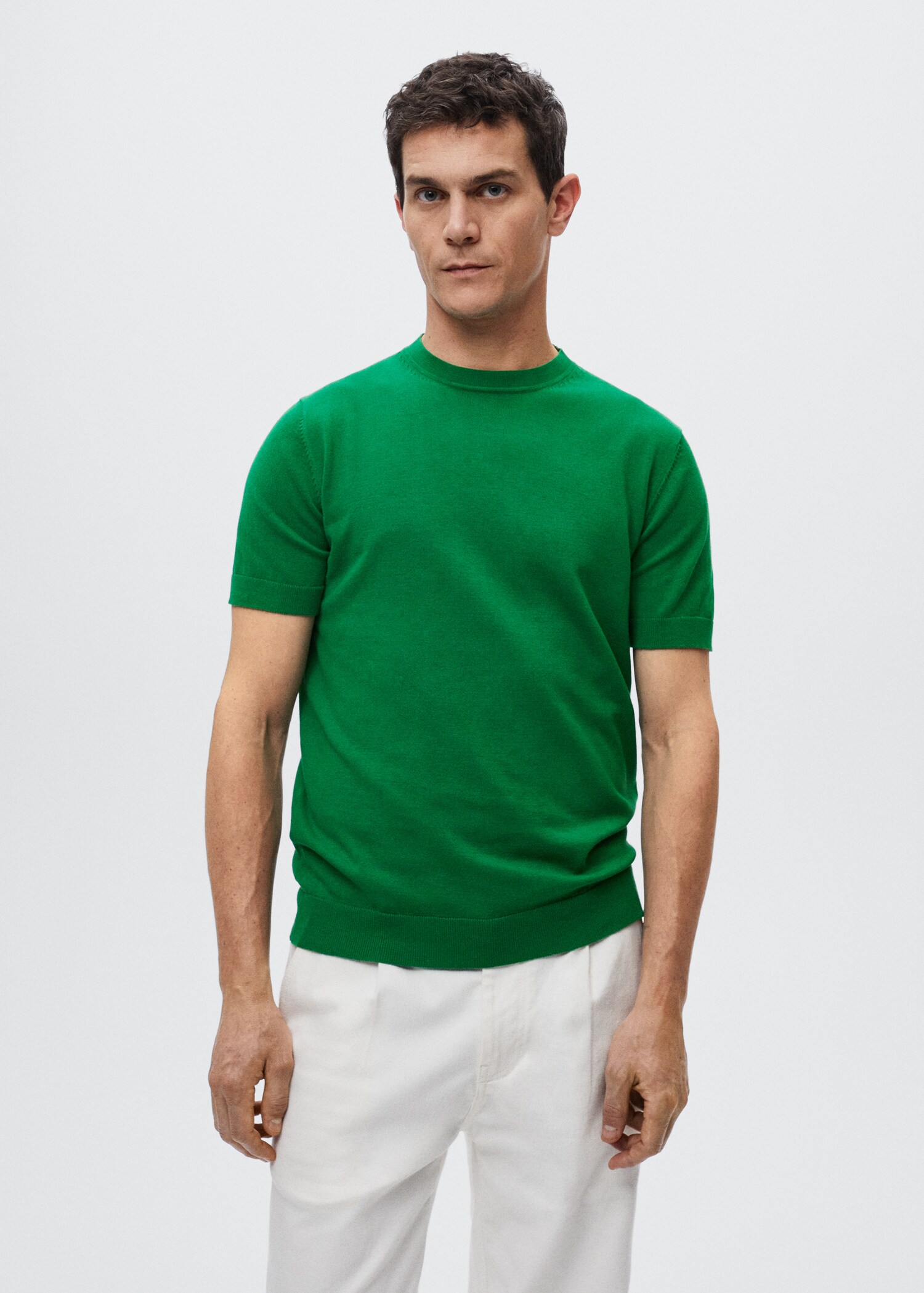 Knit cotton T-shirt - Medium plane