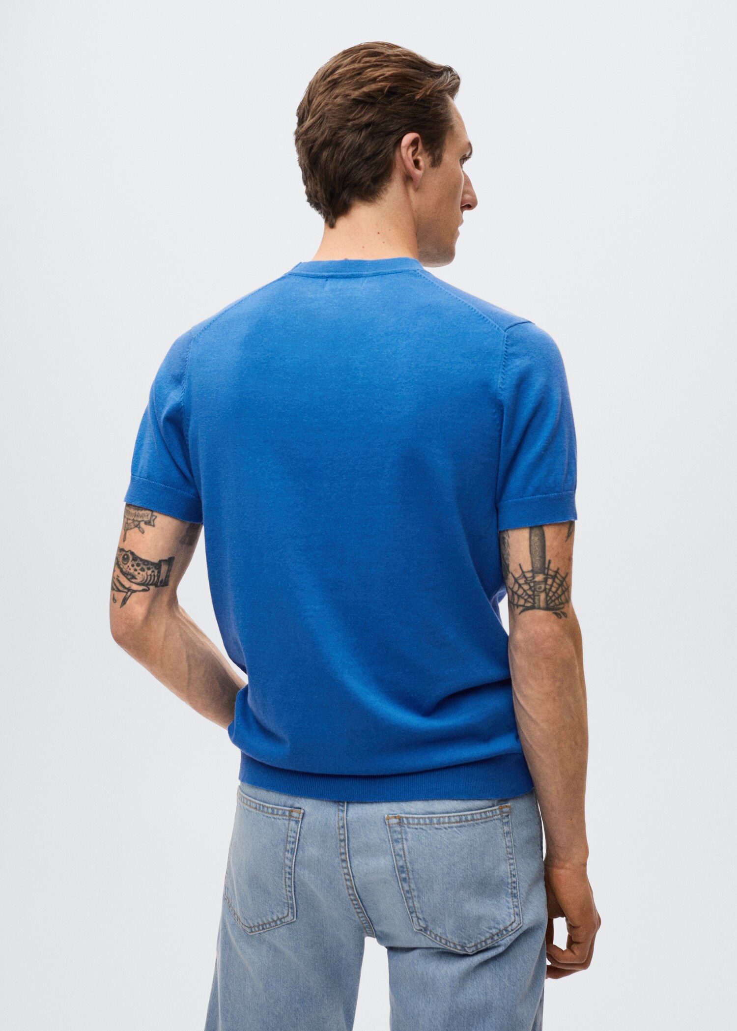 Knit cotton T-shirt - Reverse of the article