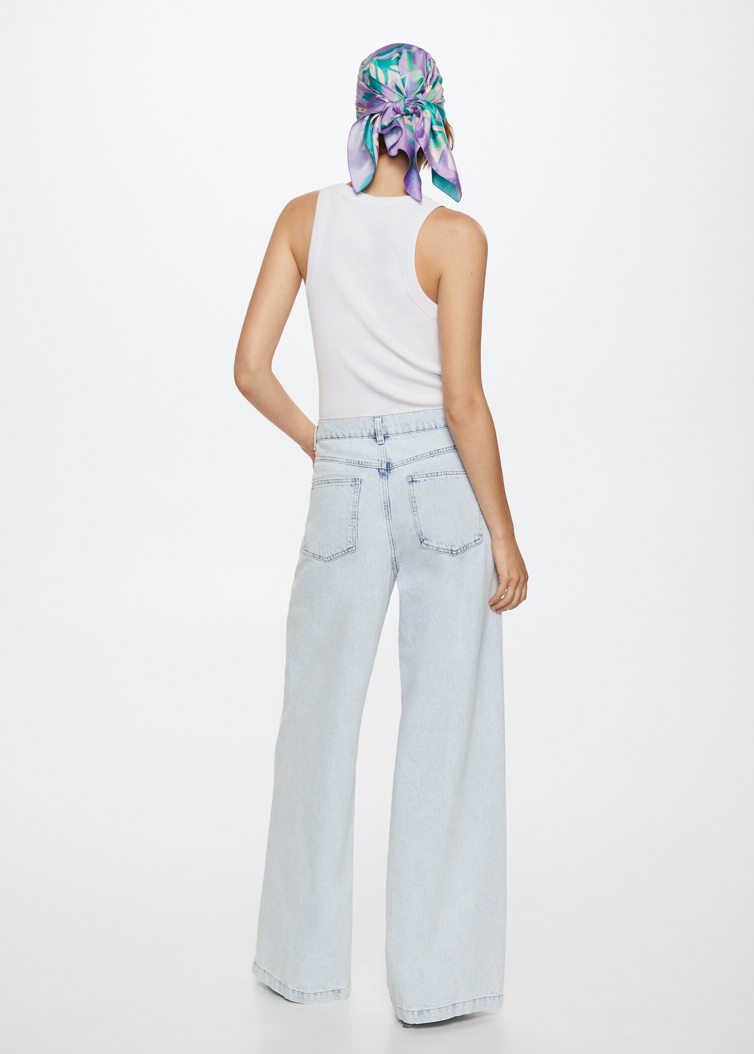 Decorative ripped wideleg jeans - Reverse of the article