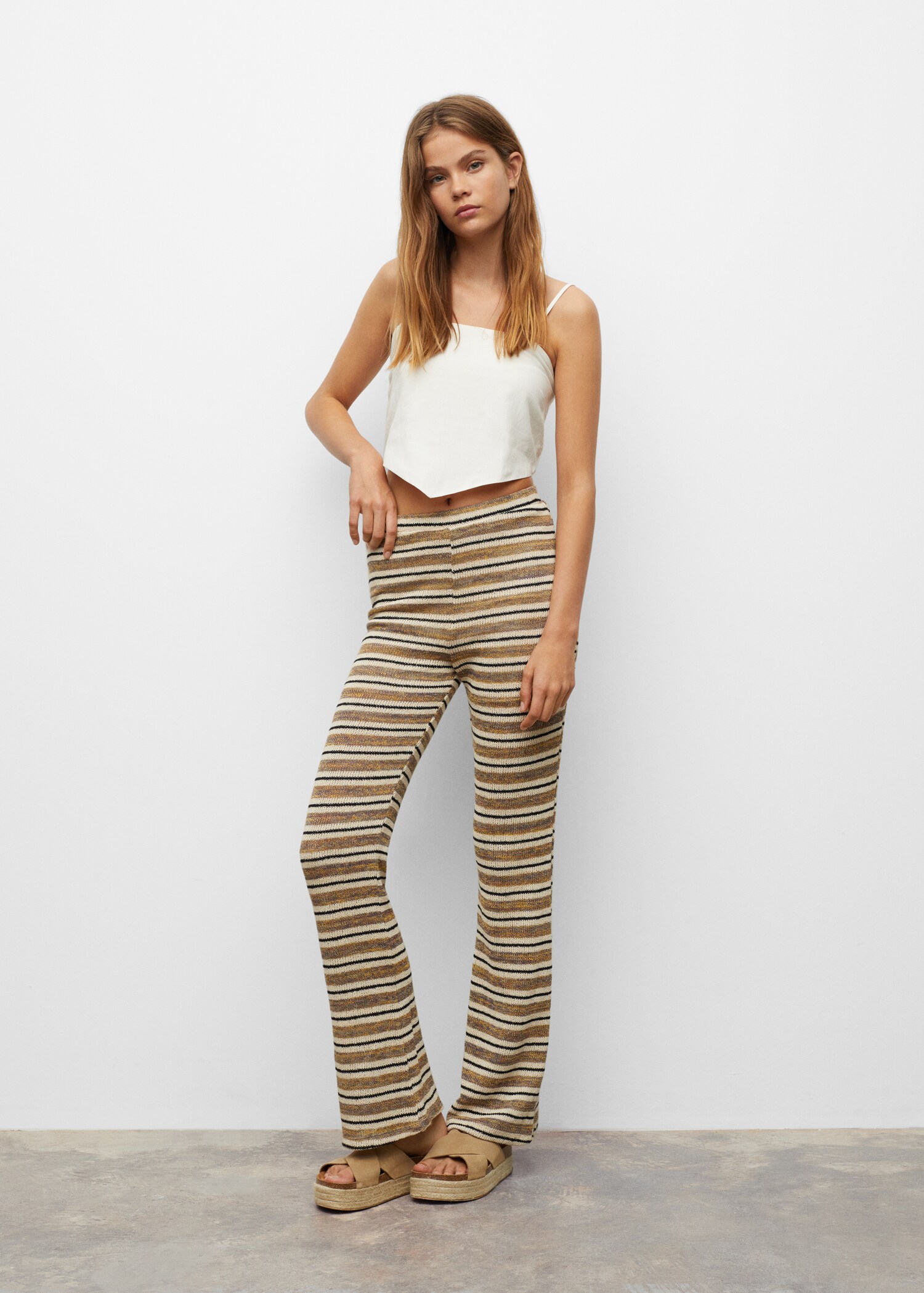 Striped-design trousers - Medium plane