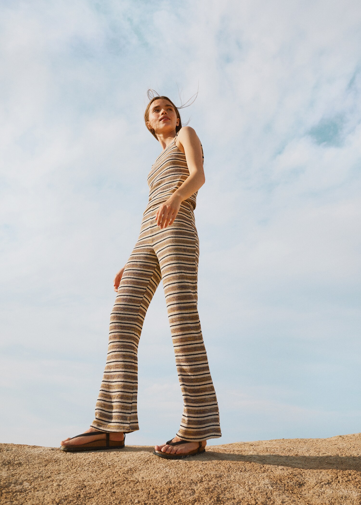 Striped-design trousers - Details of the article 5