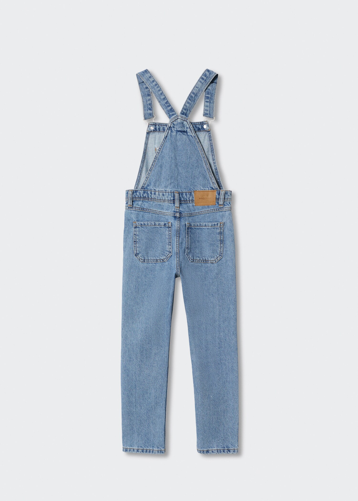 Long denim dungarees - Reverse of the article