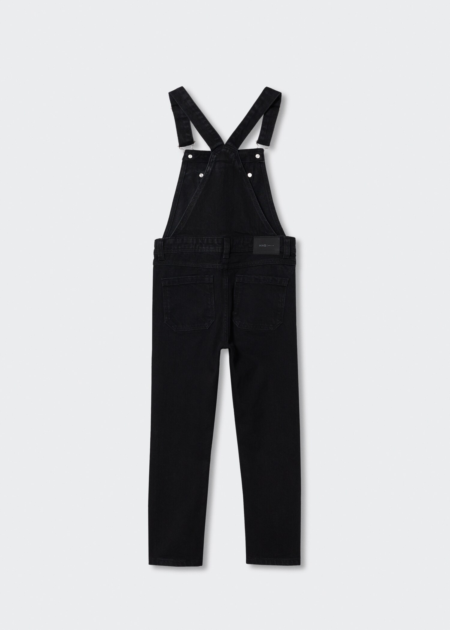 Long denim dungarees - Reverse of the article