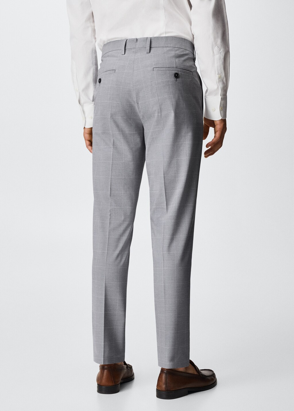 Grey check ultra skinny crop fit trousers 2025
