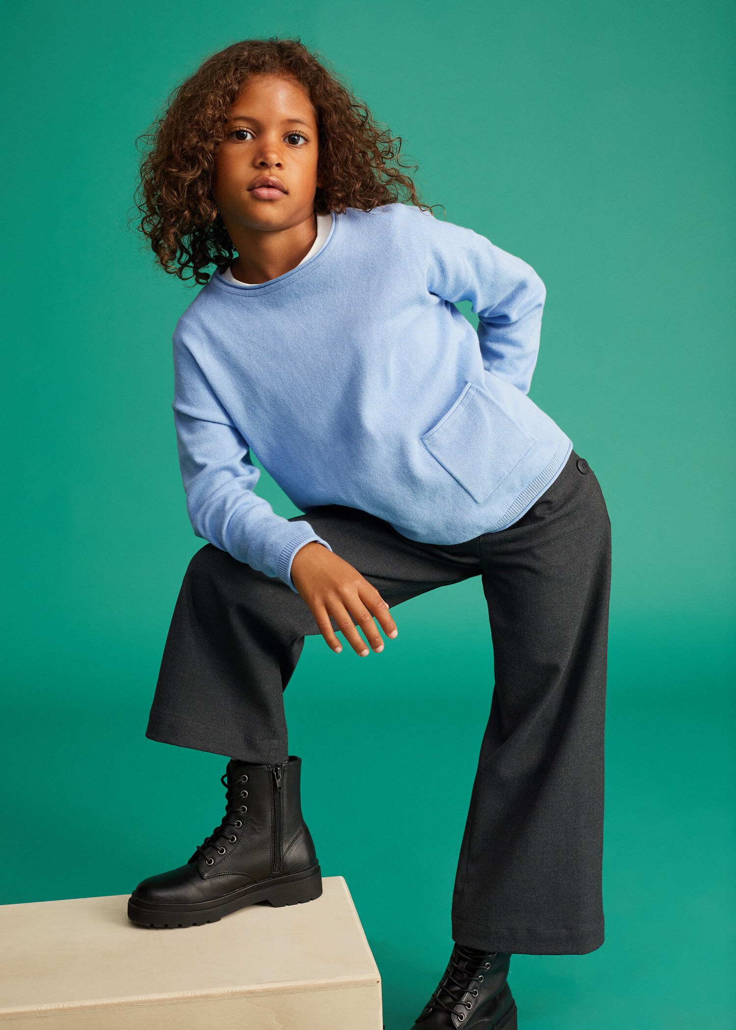 Pull-over coton poche - Plan moyen
