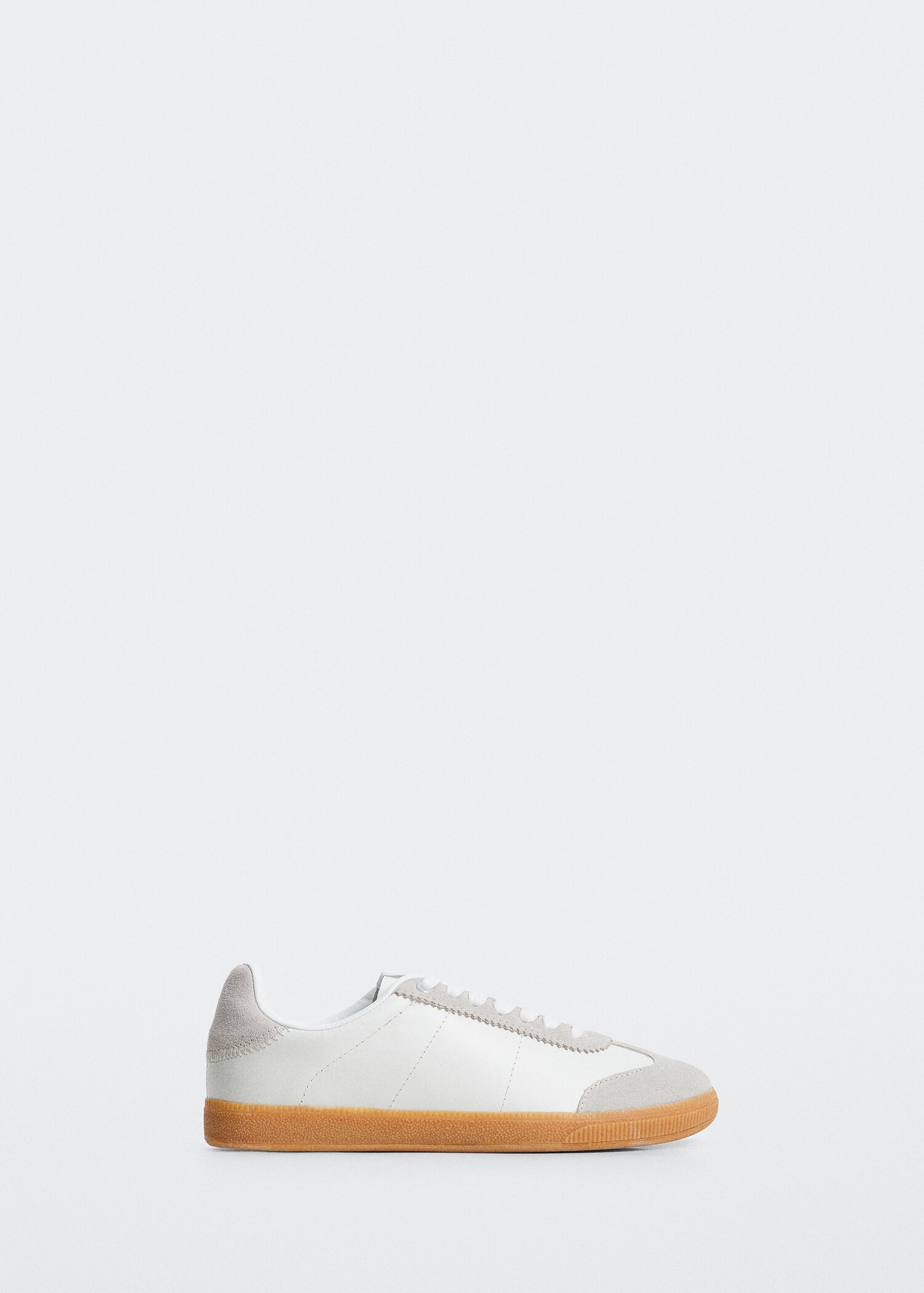 Panels leather sneakers - Woman | MANGO OUTLET USA