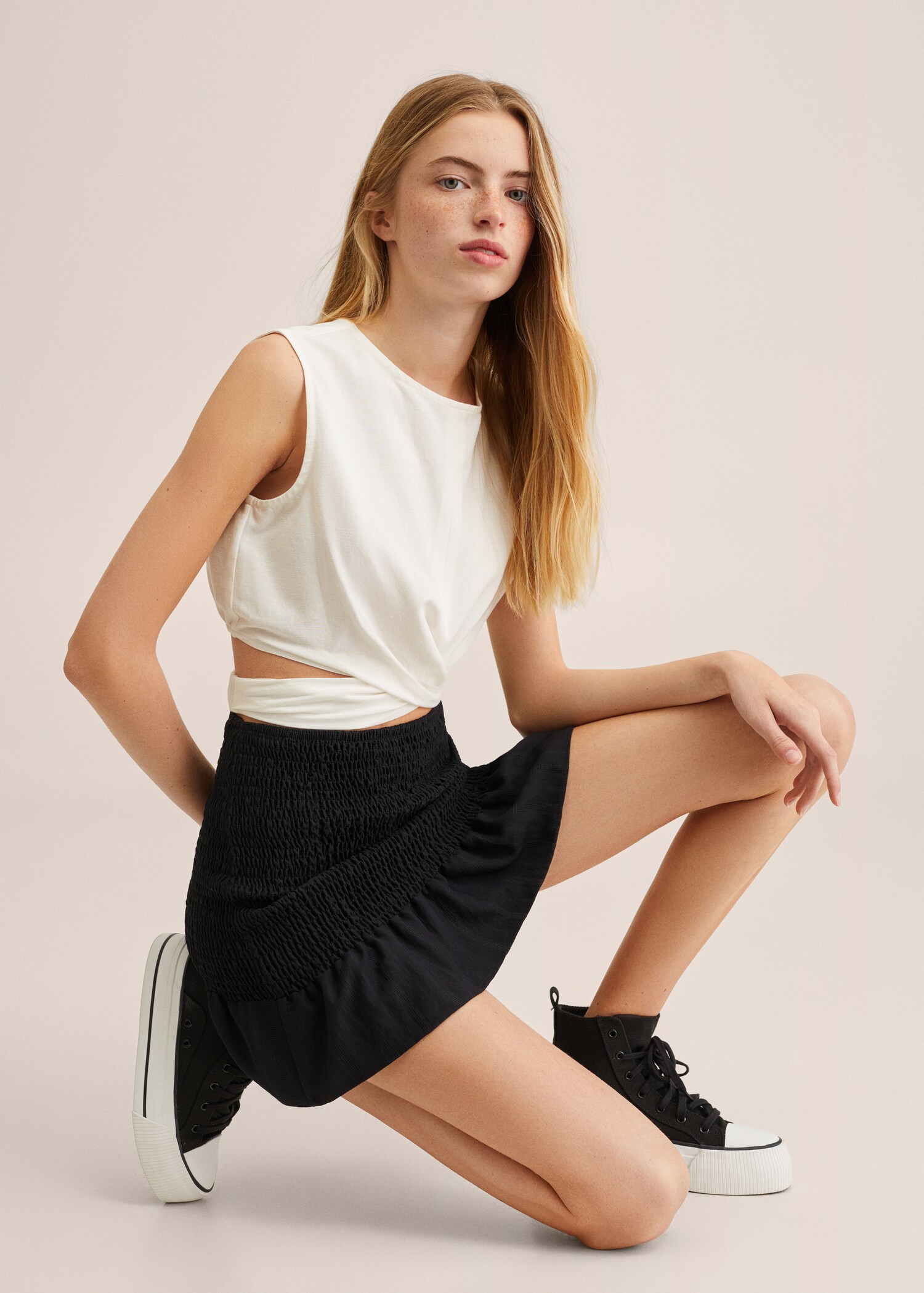 Ruffled gathered mini skirt - Details of the article 2