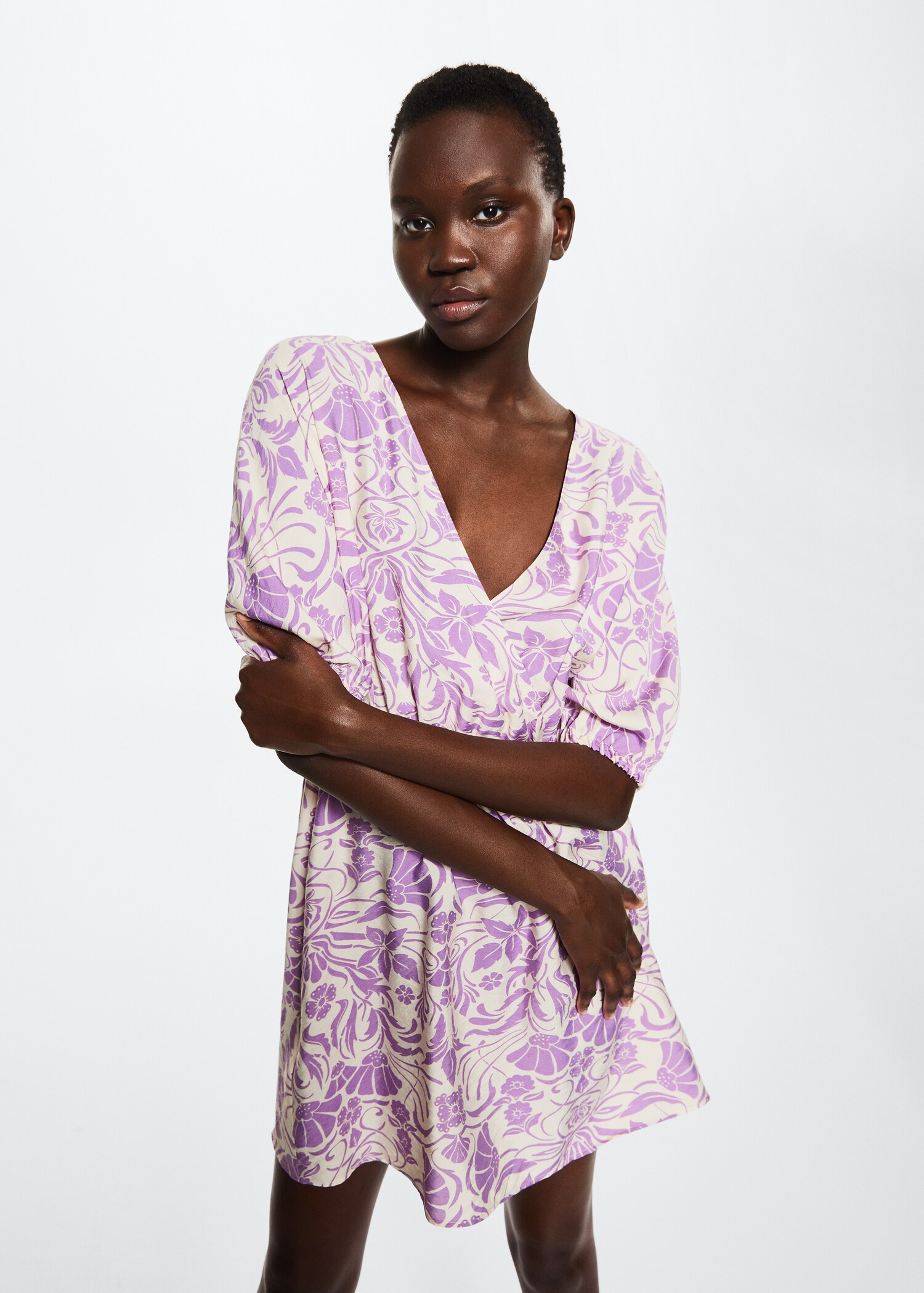 Vestido fluido estampado - Plano medio