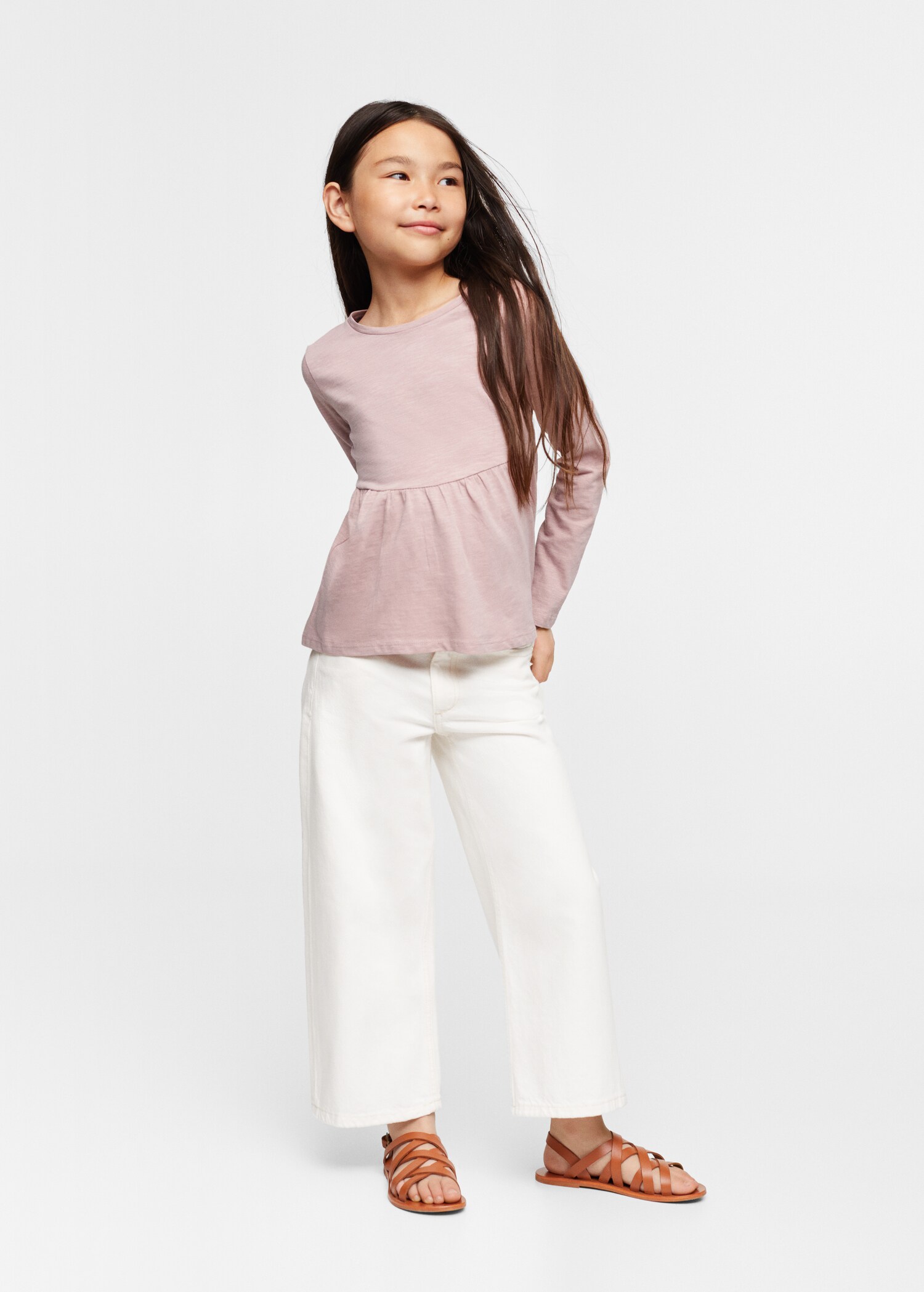 Long-sleeved t-shirt with ruffle - Medium plane