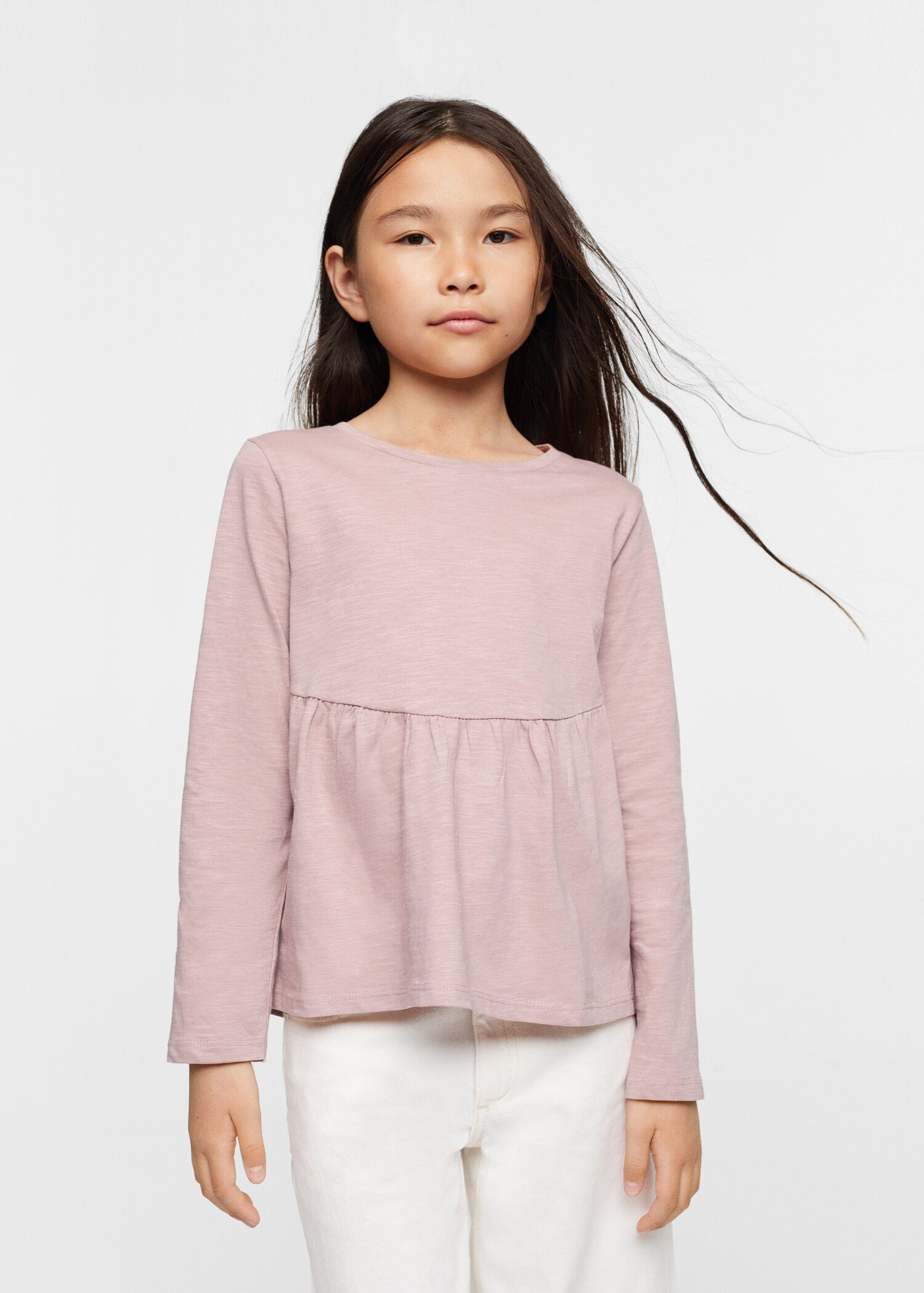Long-sleeved t-shirt with ruffle - Details of the article 2